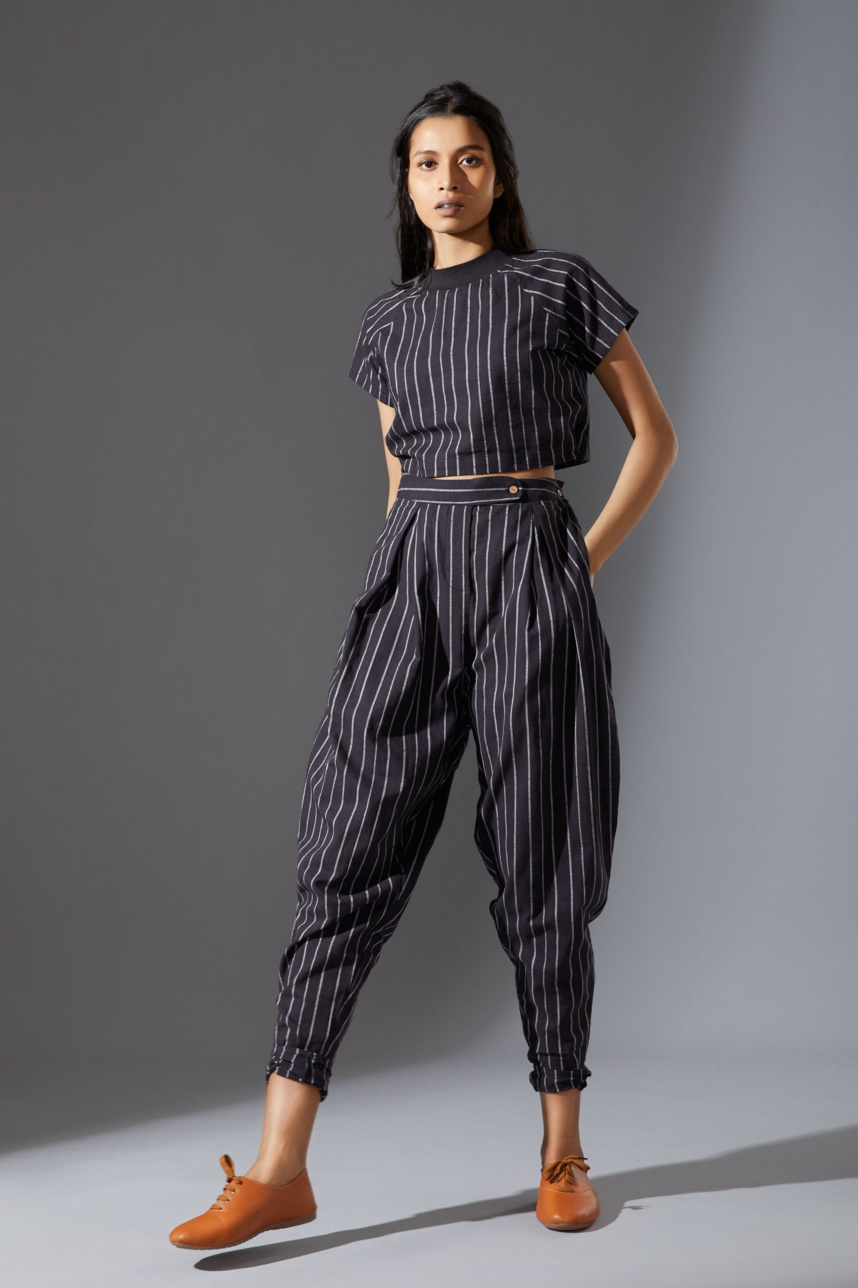 Mati New Aboli Black & White Striped Pants