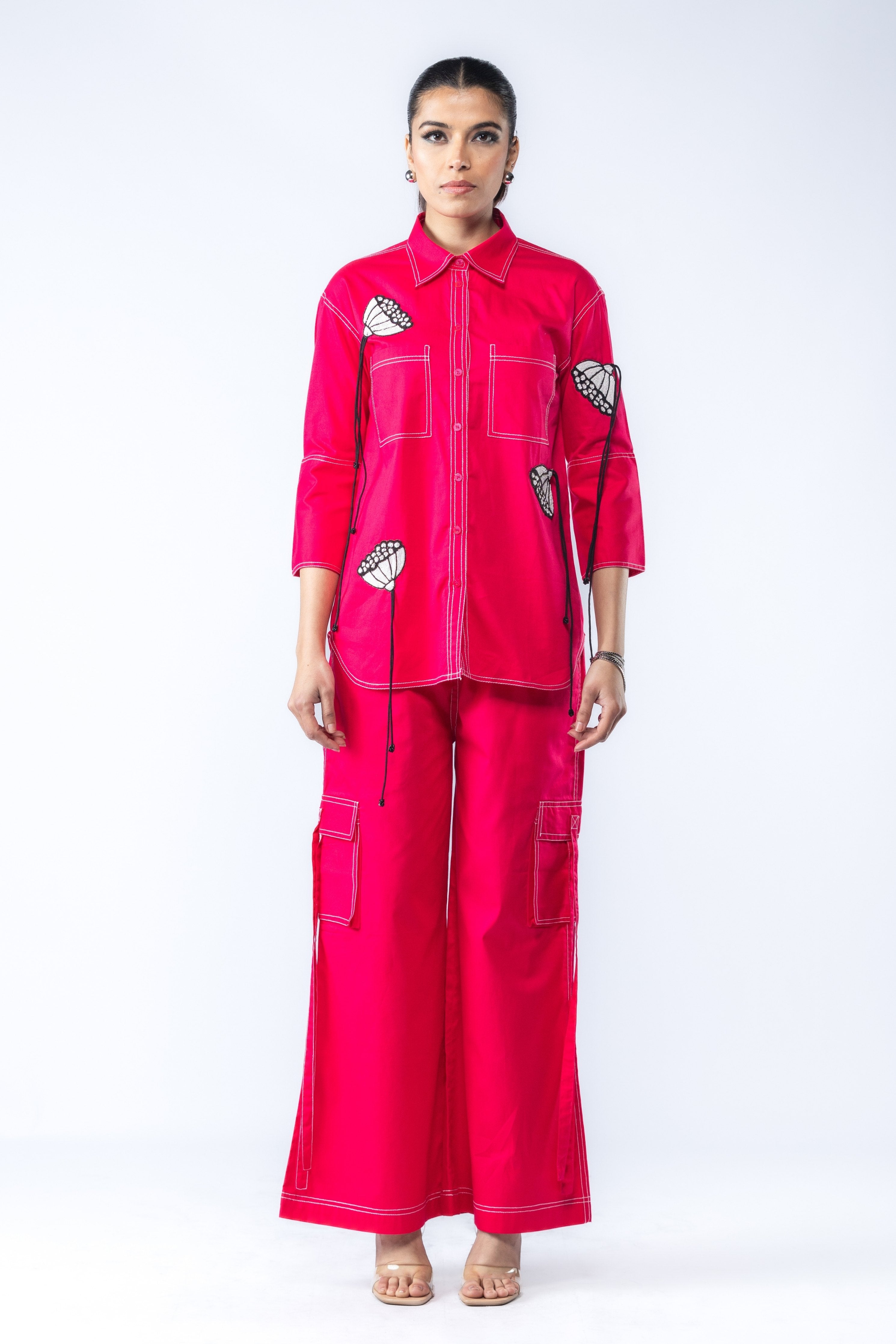 Magenta Embroidered Co-Ord Set