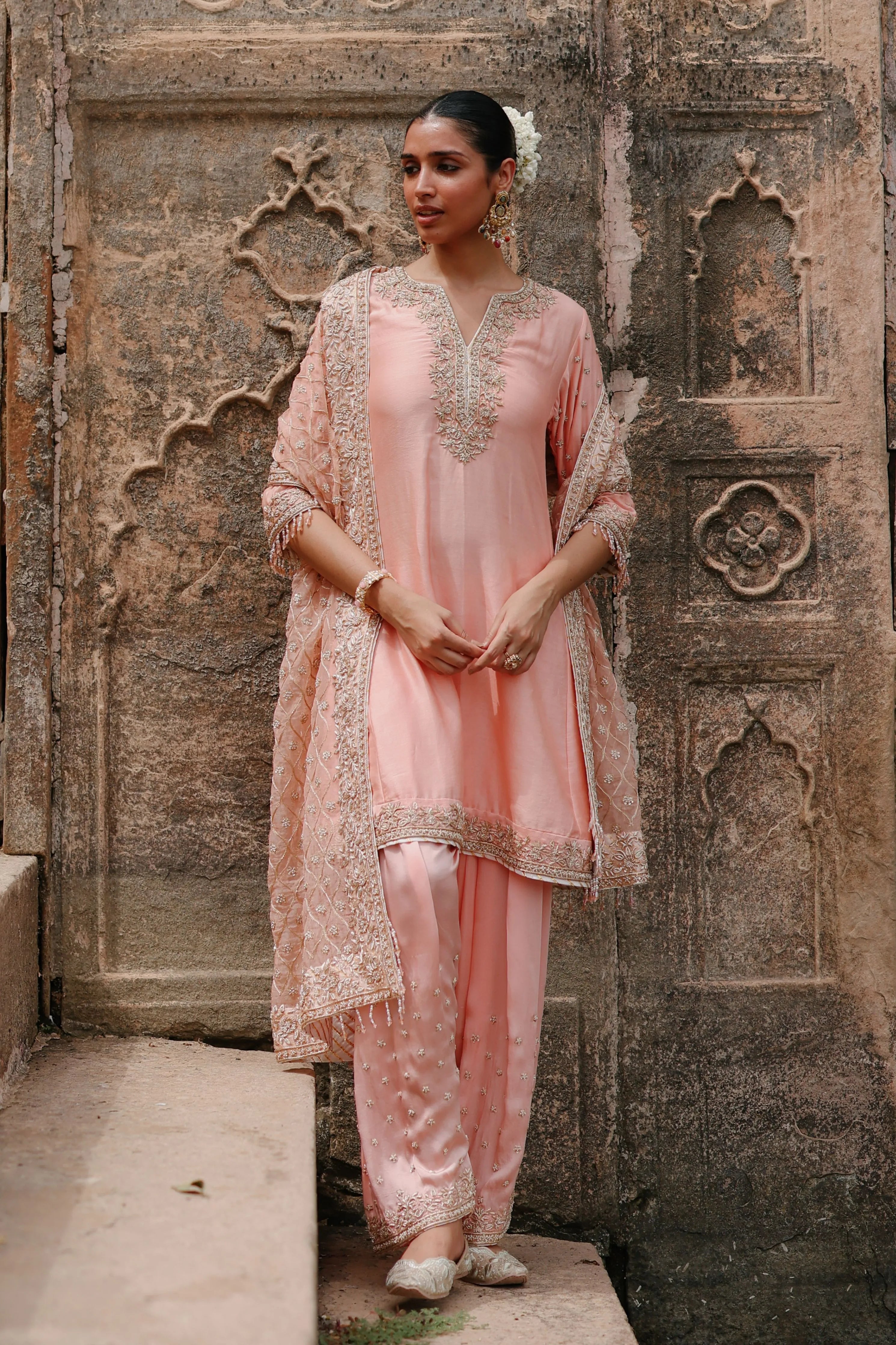 Maham  Pink Anarkali Set with Salwar & Dupatta