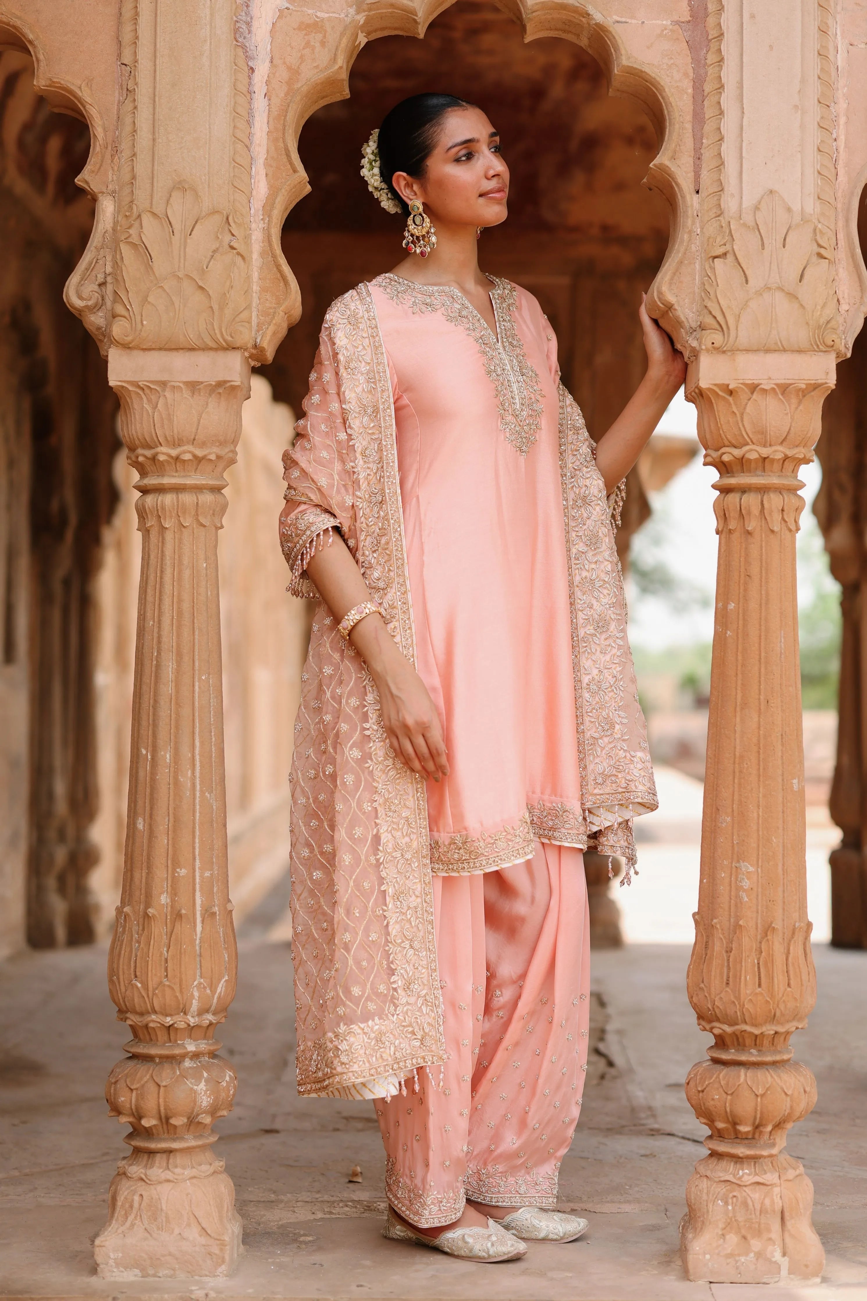 Maham  Pink Anarkali Set with Salwar & Dupatta