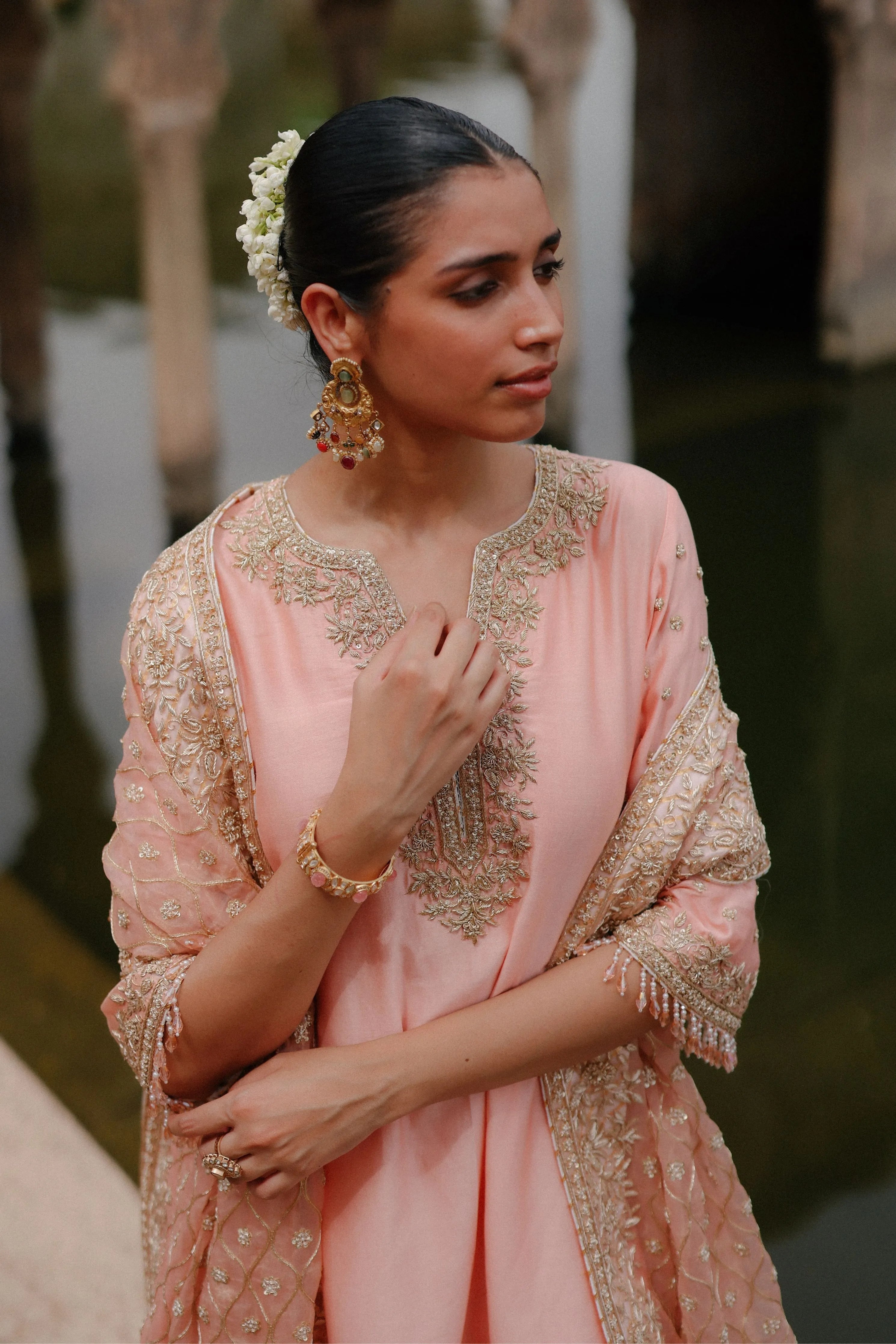 Maham  Pink Anarkali Set with Salwar & Dupatta