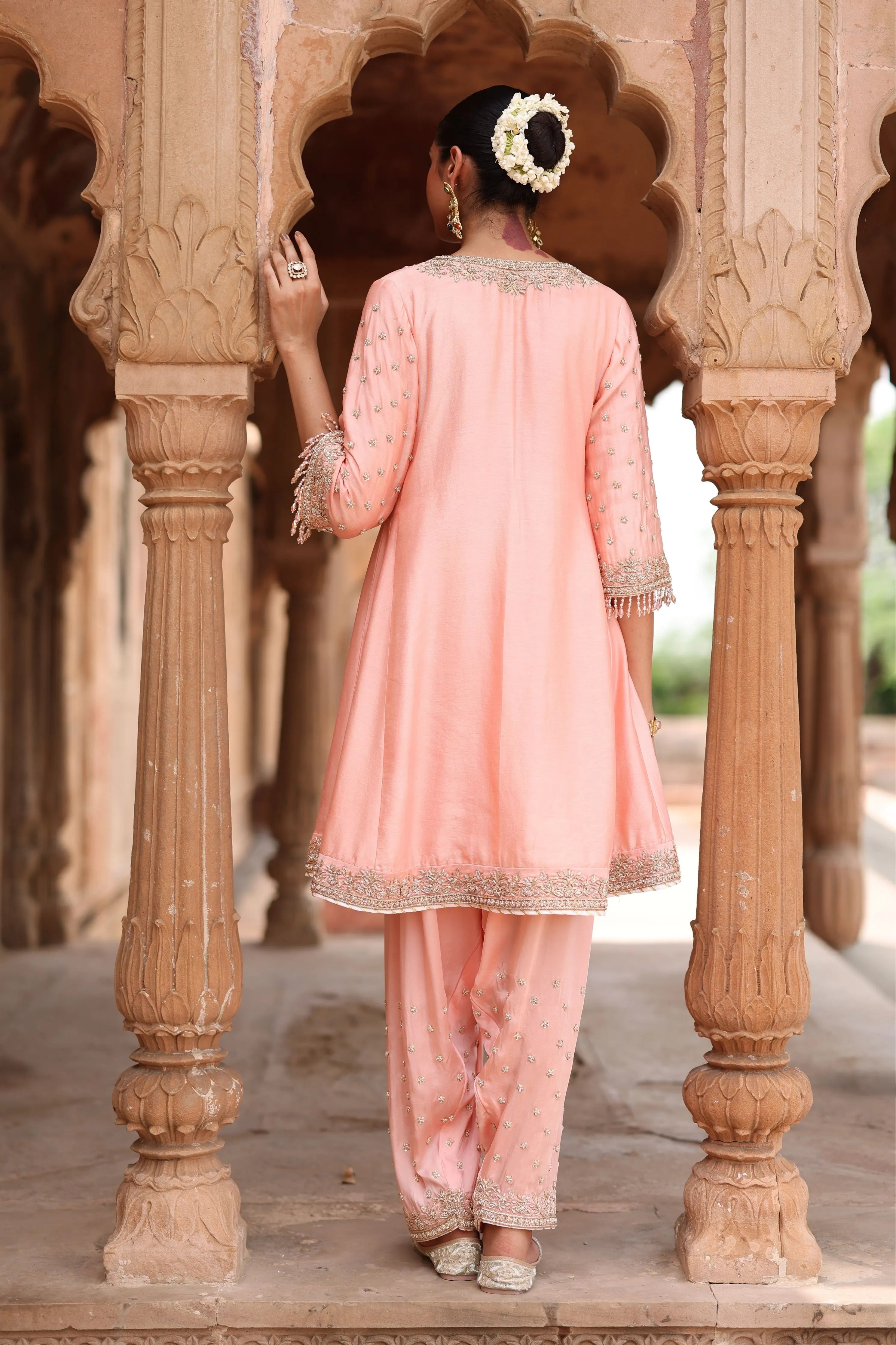 Maham  Pink Anarkali Set with Salwar & Dupatta