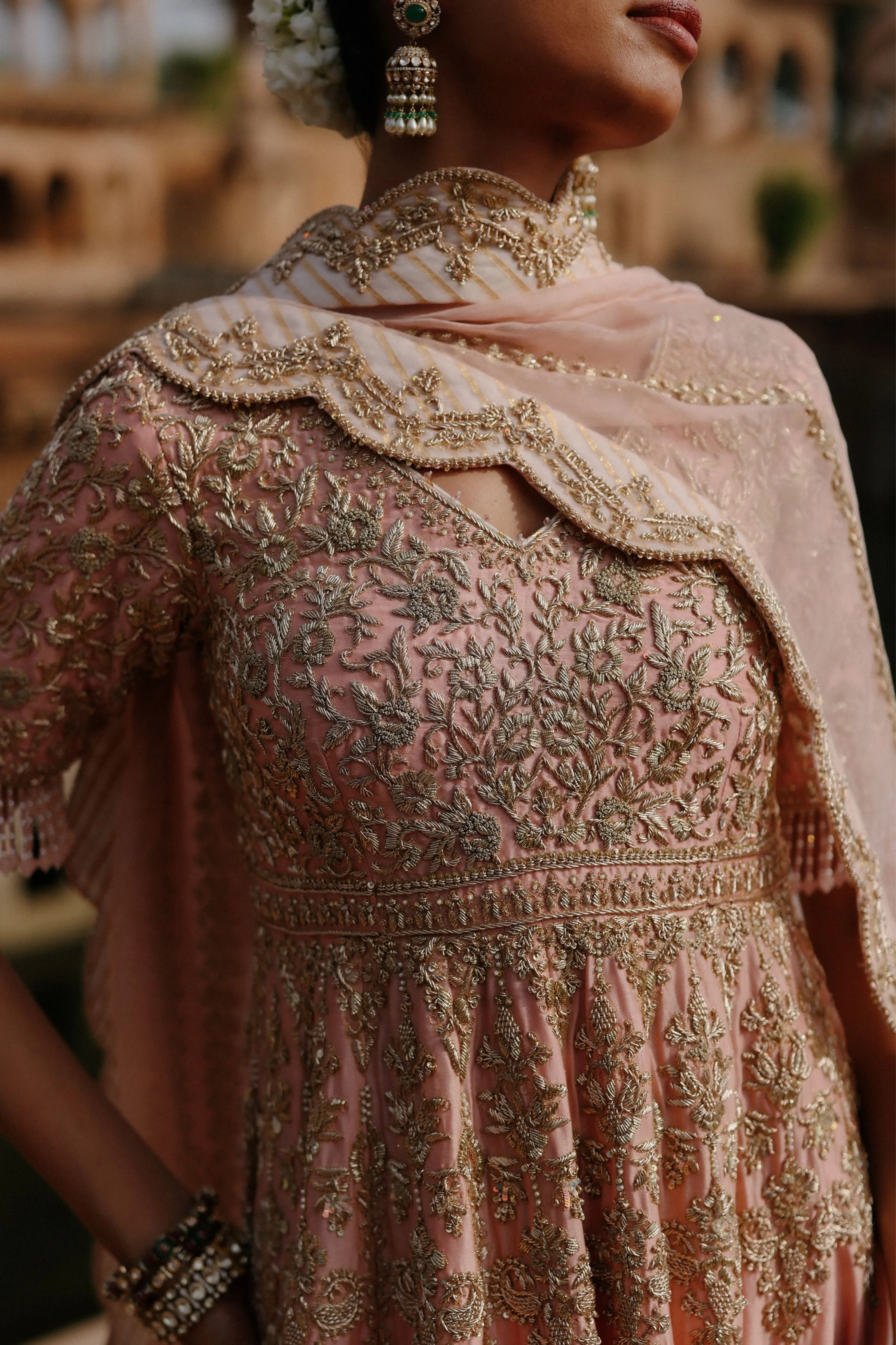 Mahrosh  Pink Kalidaar Anarkali Set with Palazzo & Dupatta