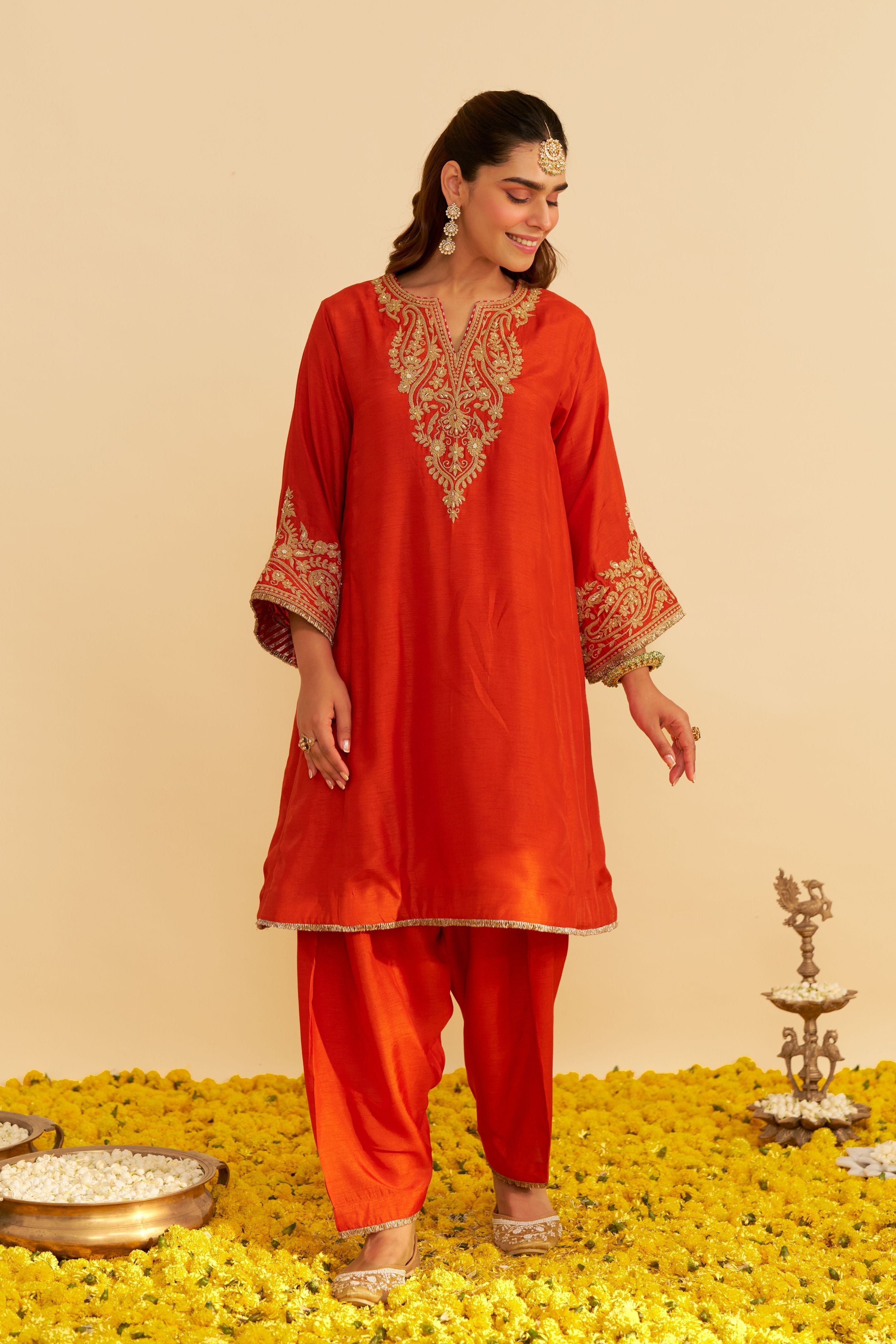 Marwa Short Chauga With Salwar And Dupatta