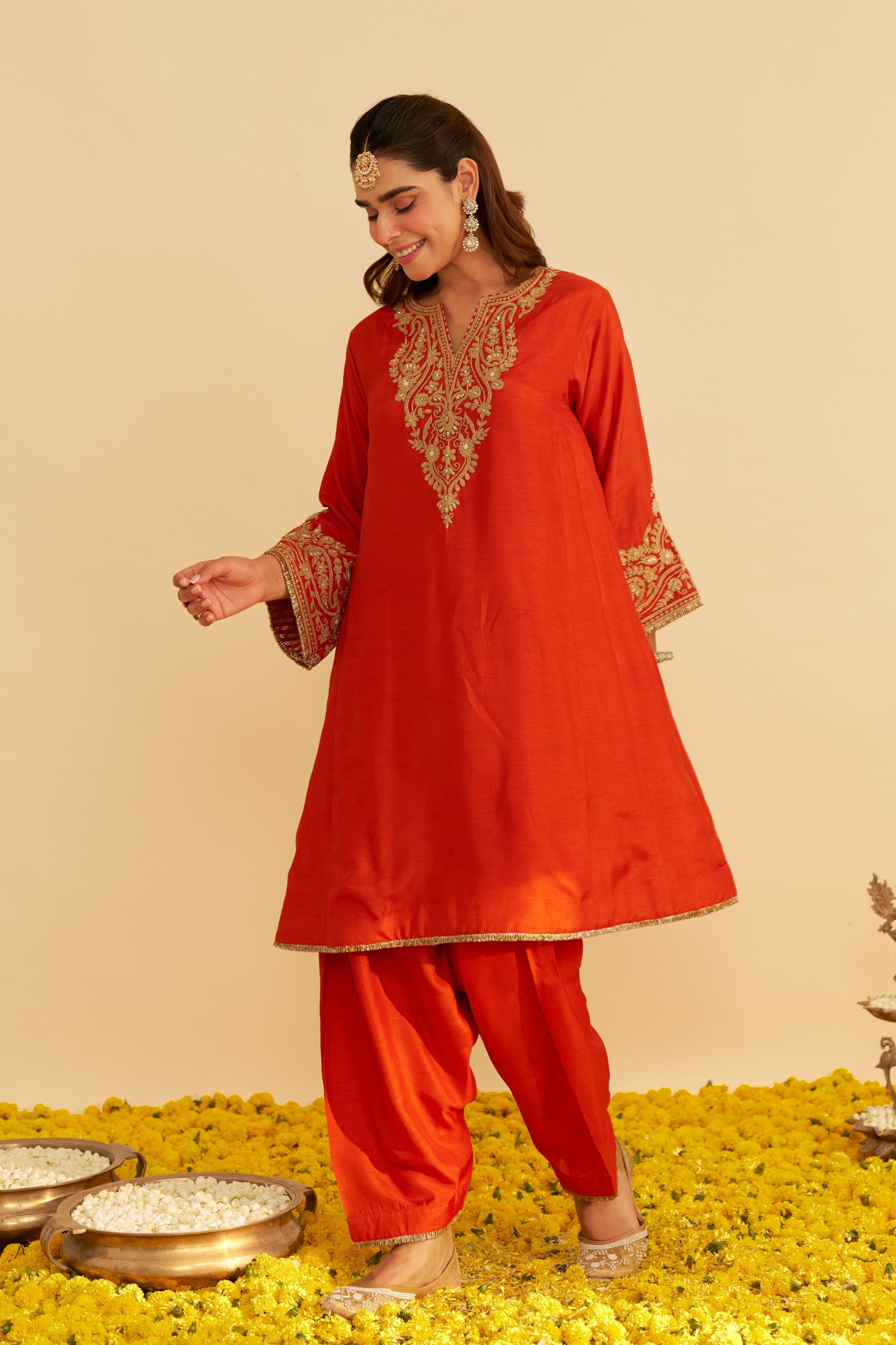 Marwa Short Chauga With Salwar And Dupatta