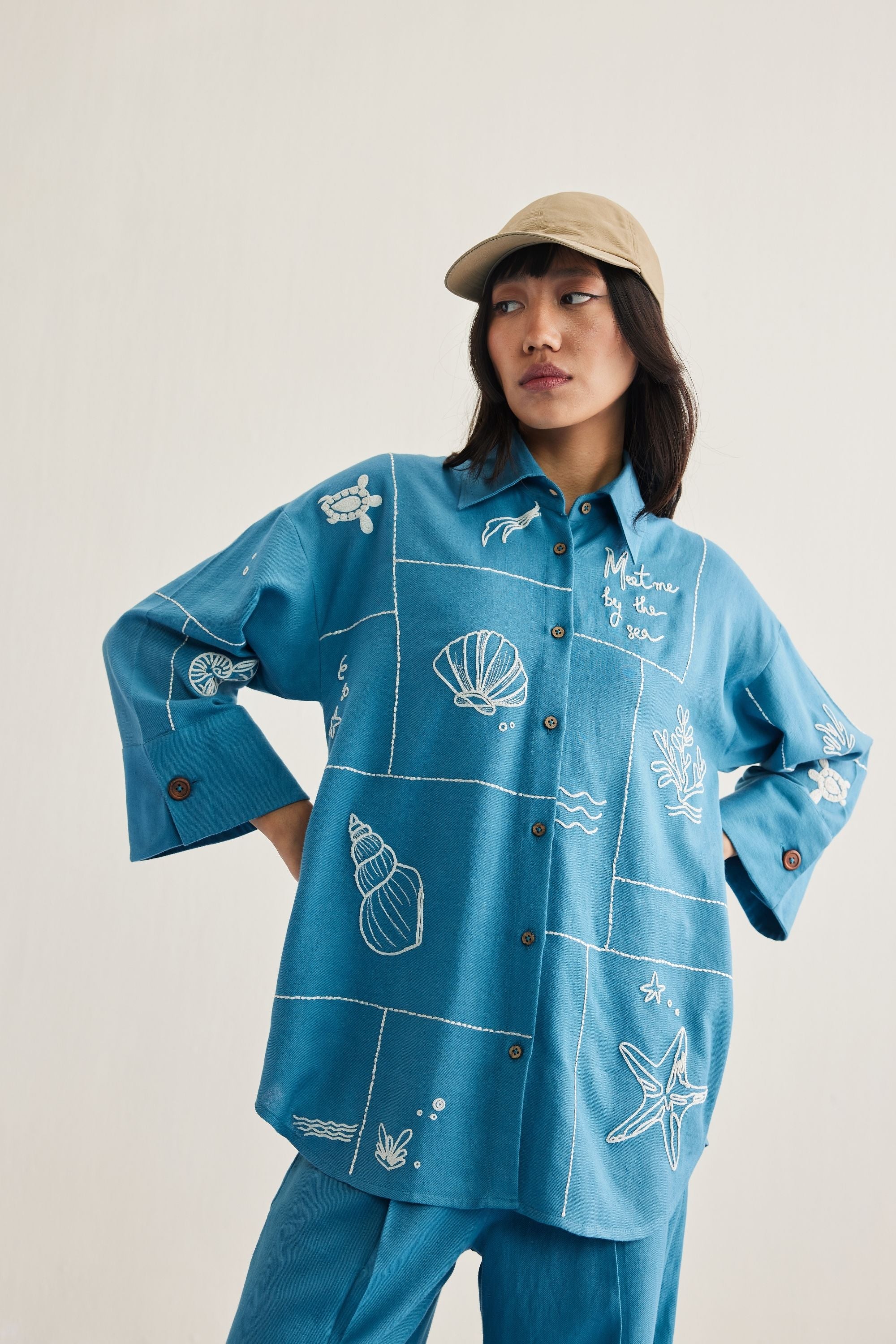 Sea Handwoven Twill Shirt