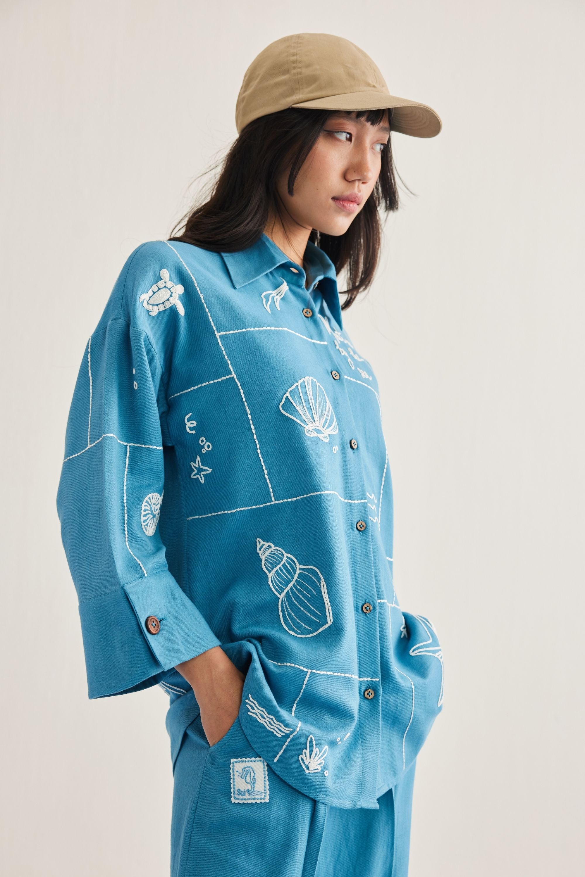Sea Handwoven Twill Shirt