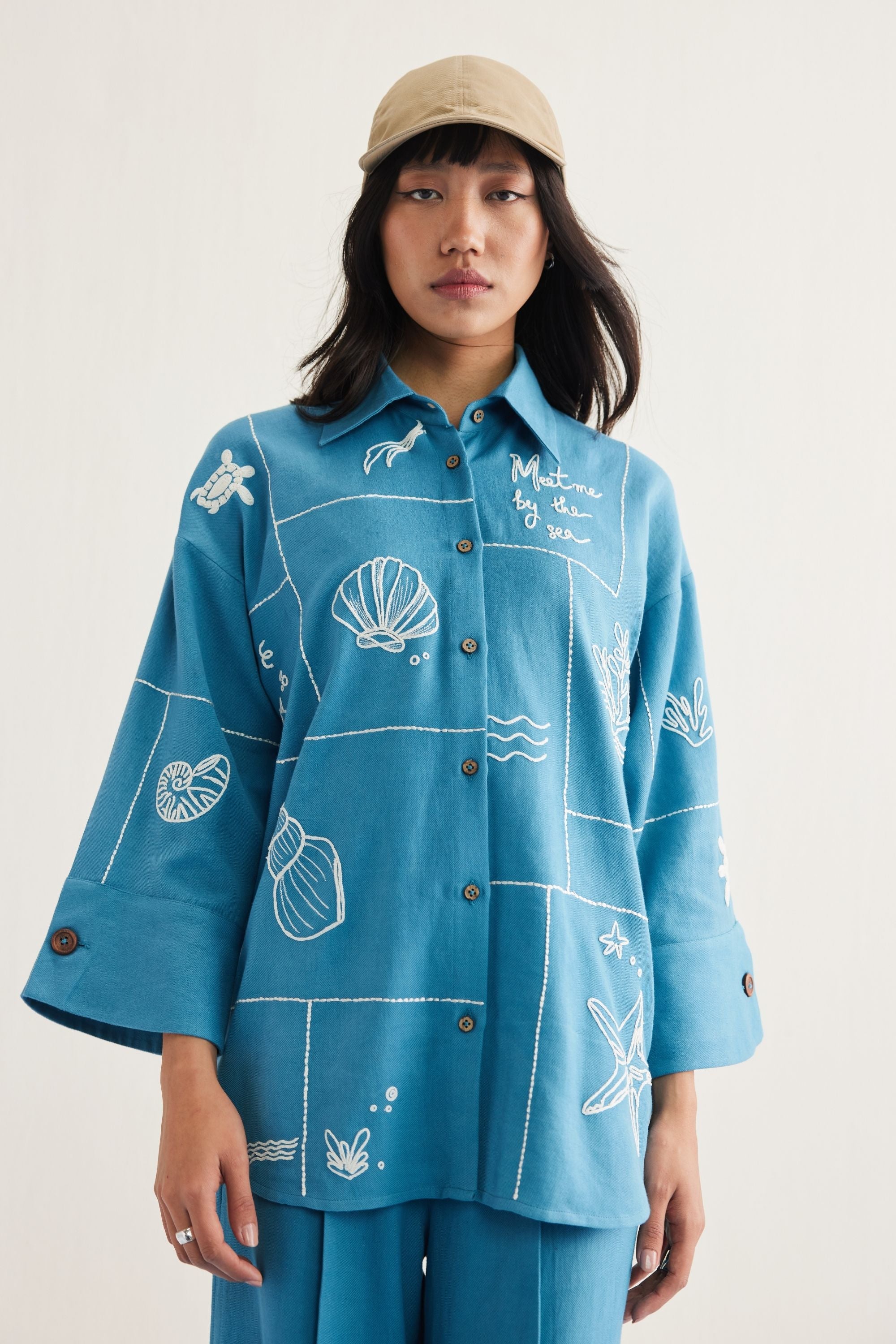 Sea Handwoven Twill Shirt