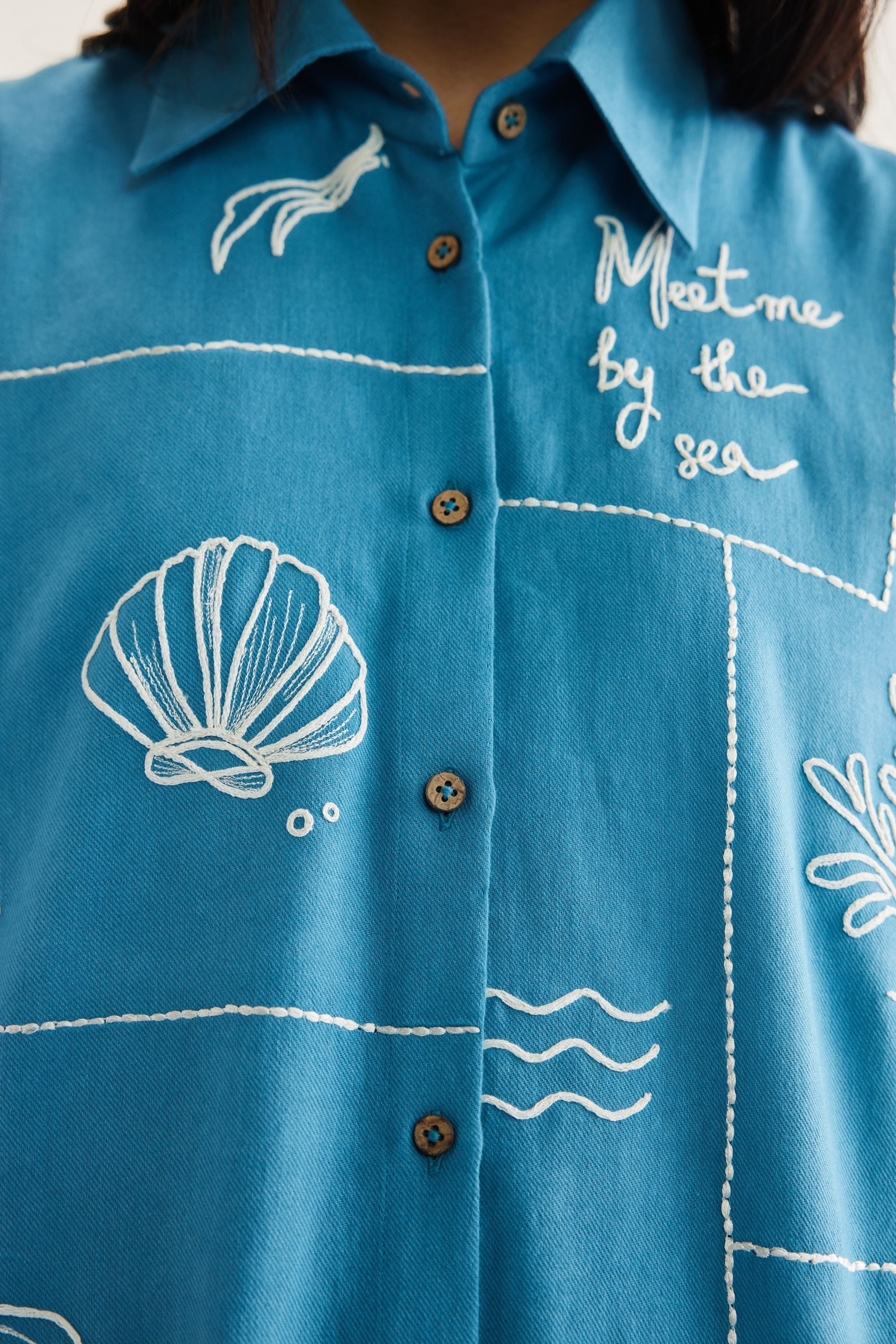 Sea Handwoven Twill Shirt