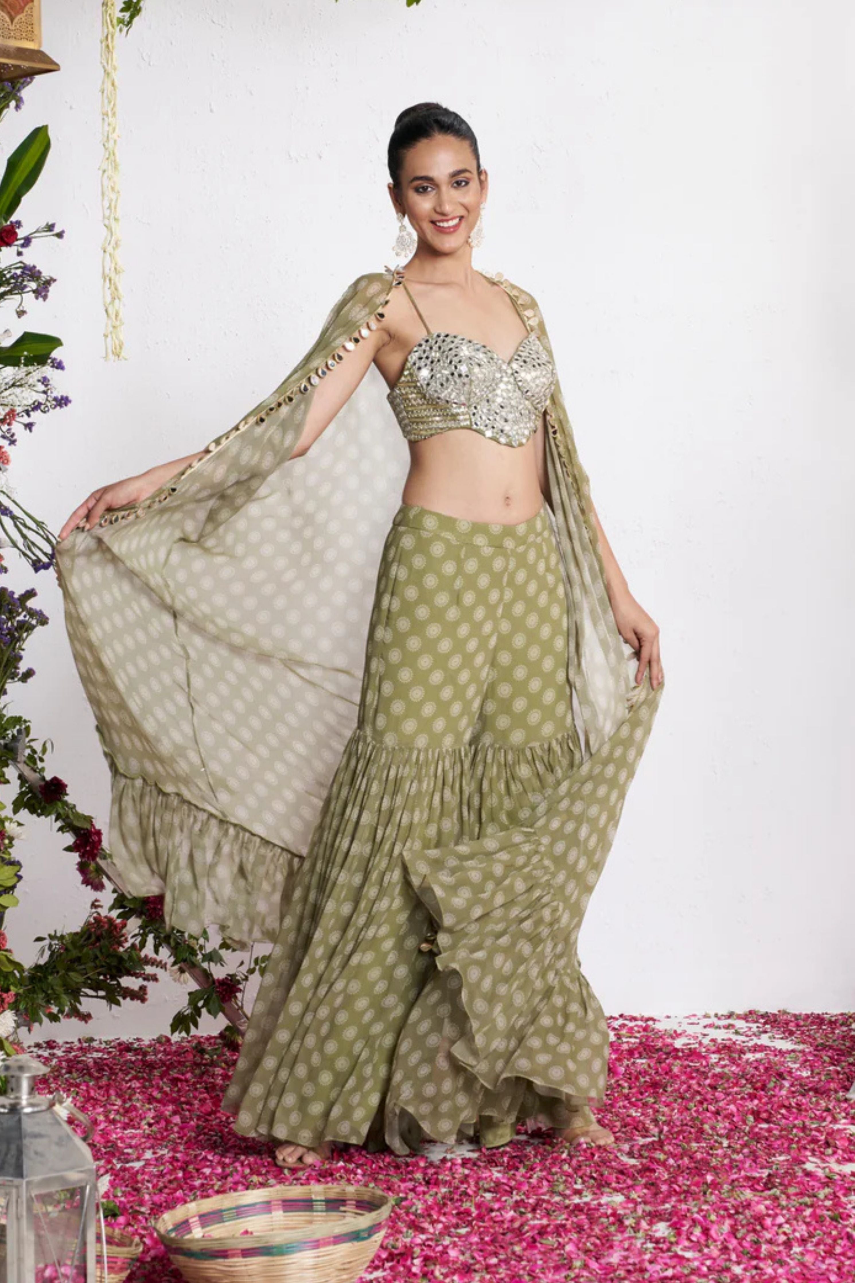 Mehendi Mandala Sharara Set