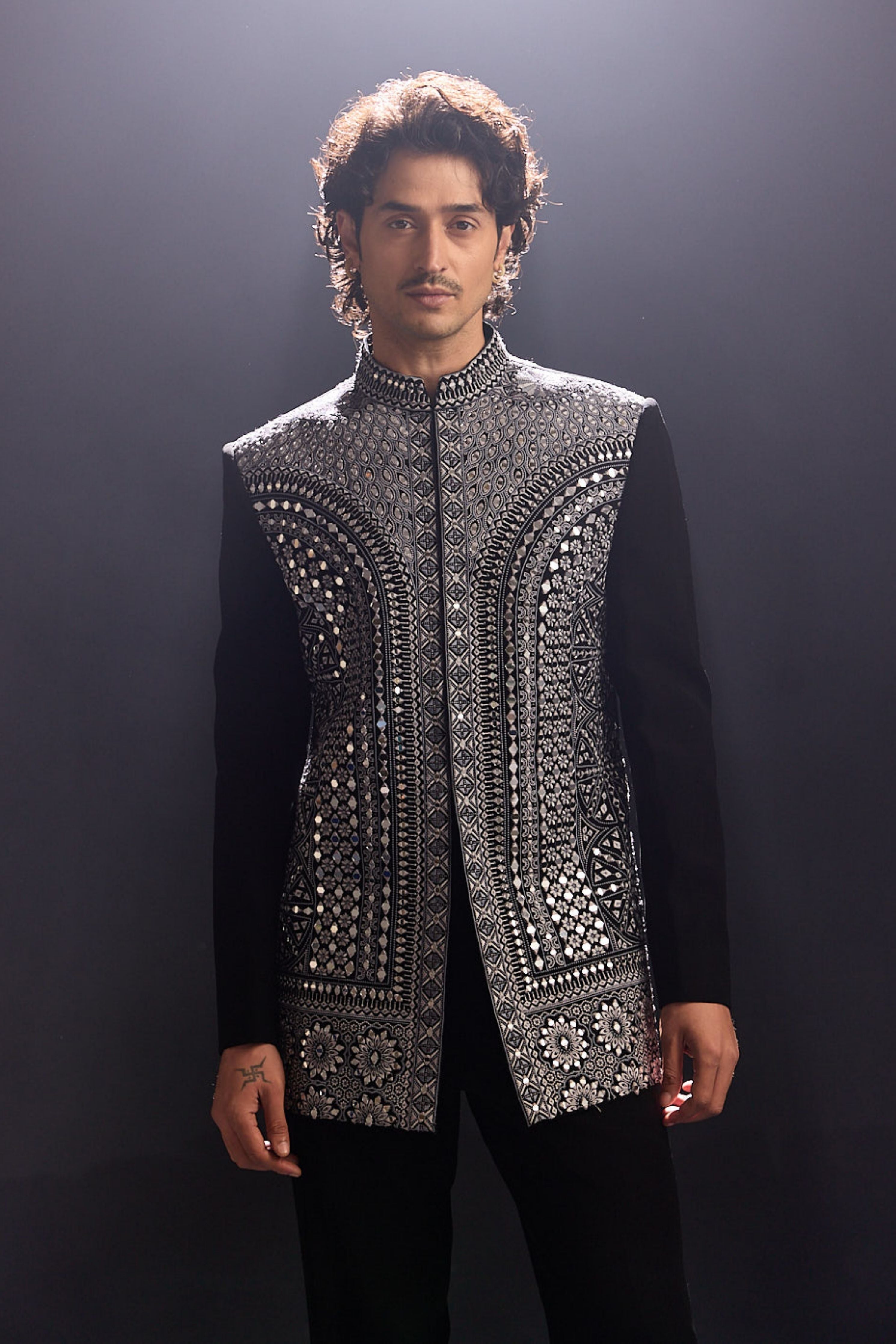 Mirror Work Jodhpuri Jacket Set