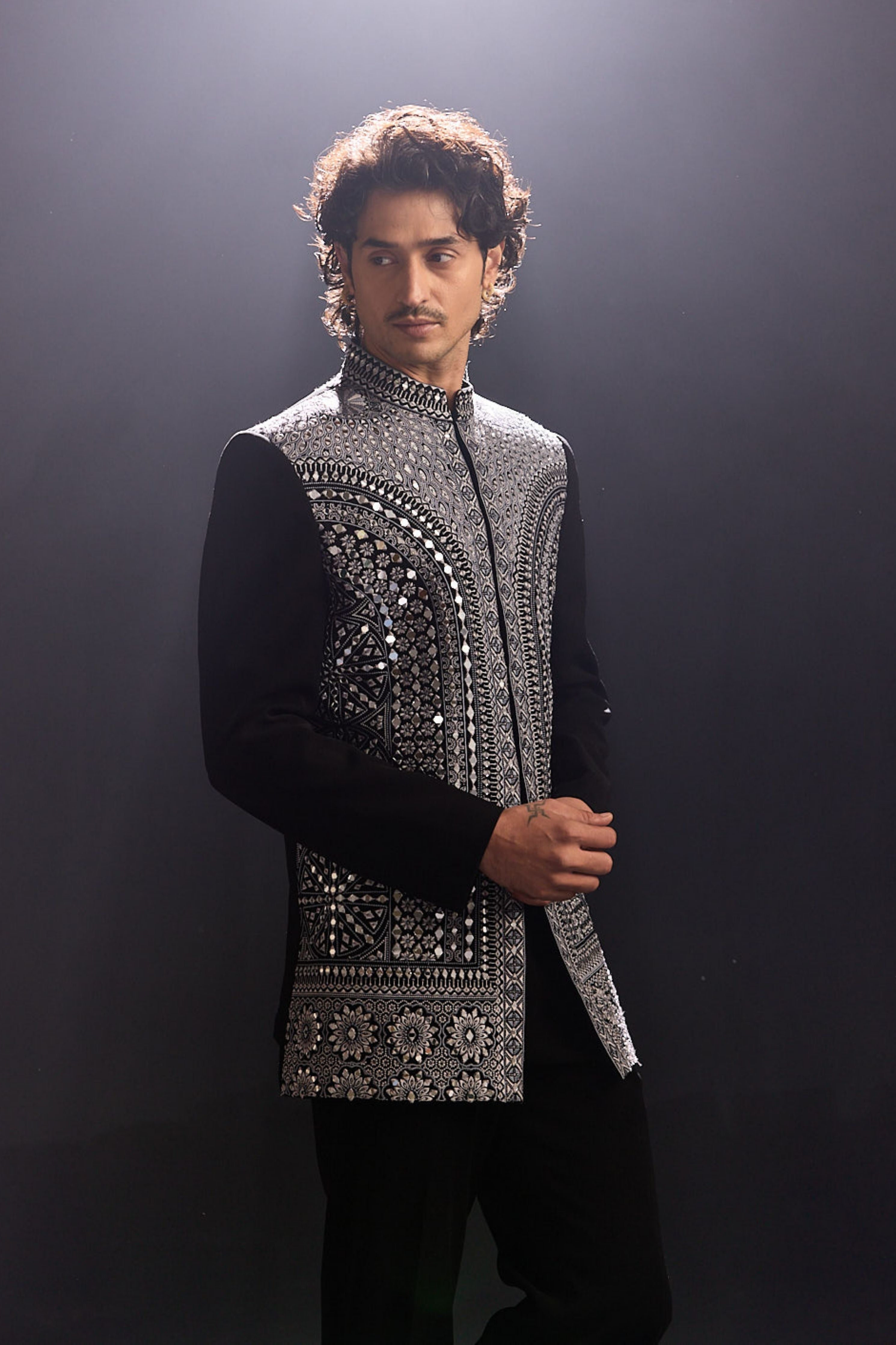 Mirror Work Jodhpuri Jacket Set