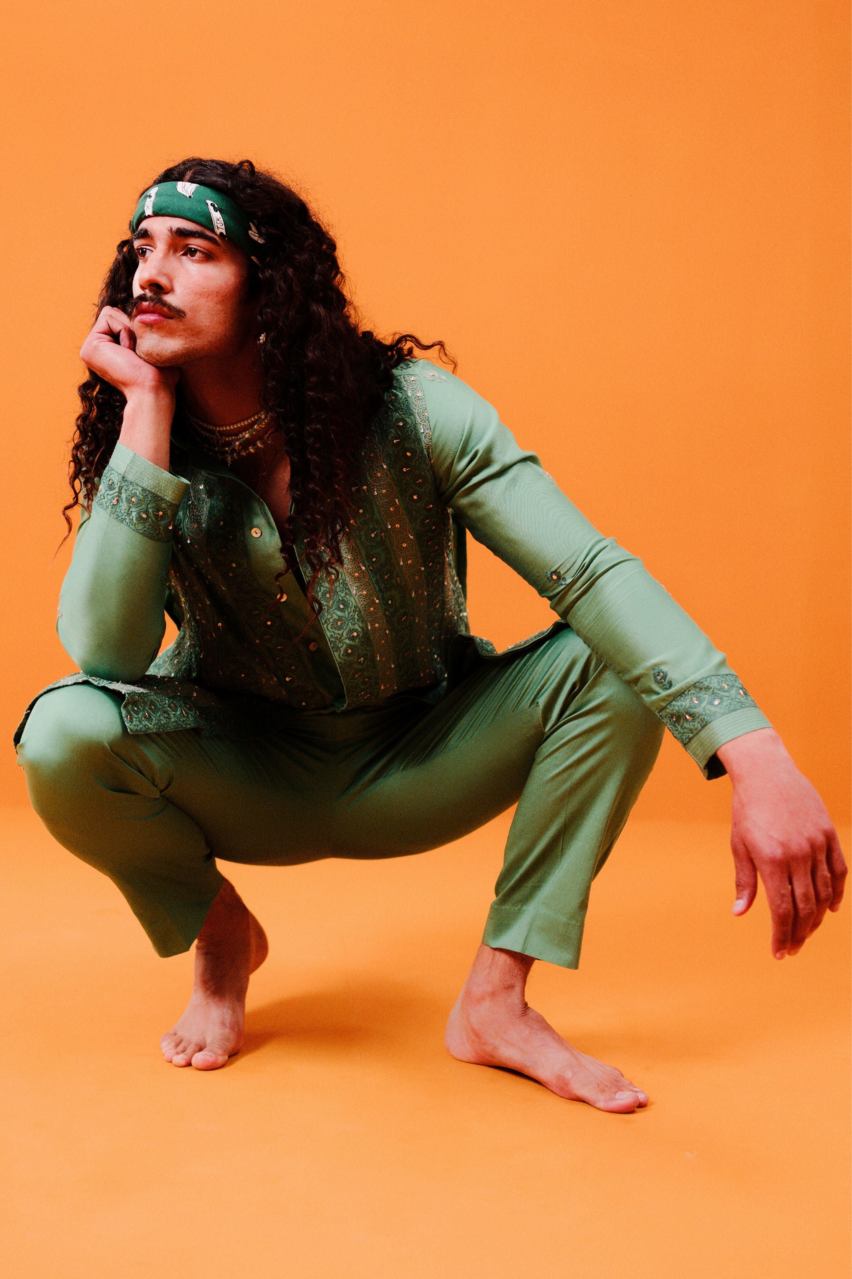 Moss Green Kurta Set