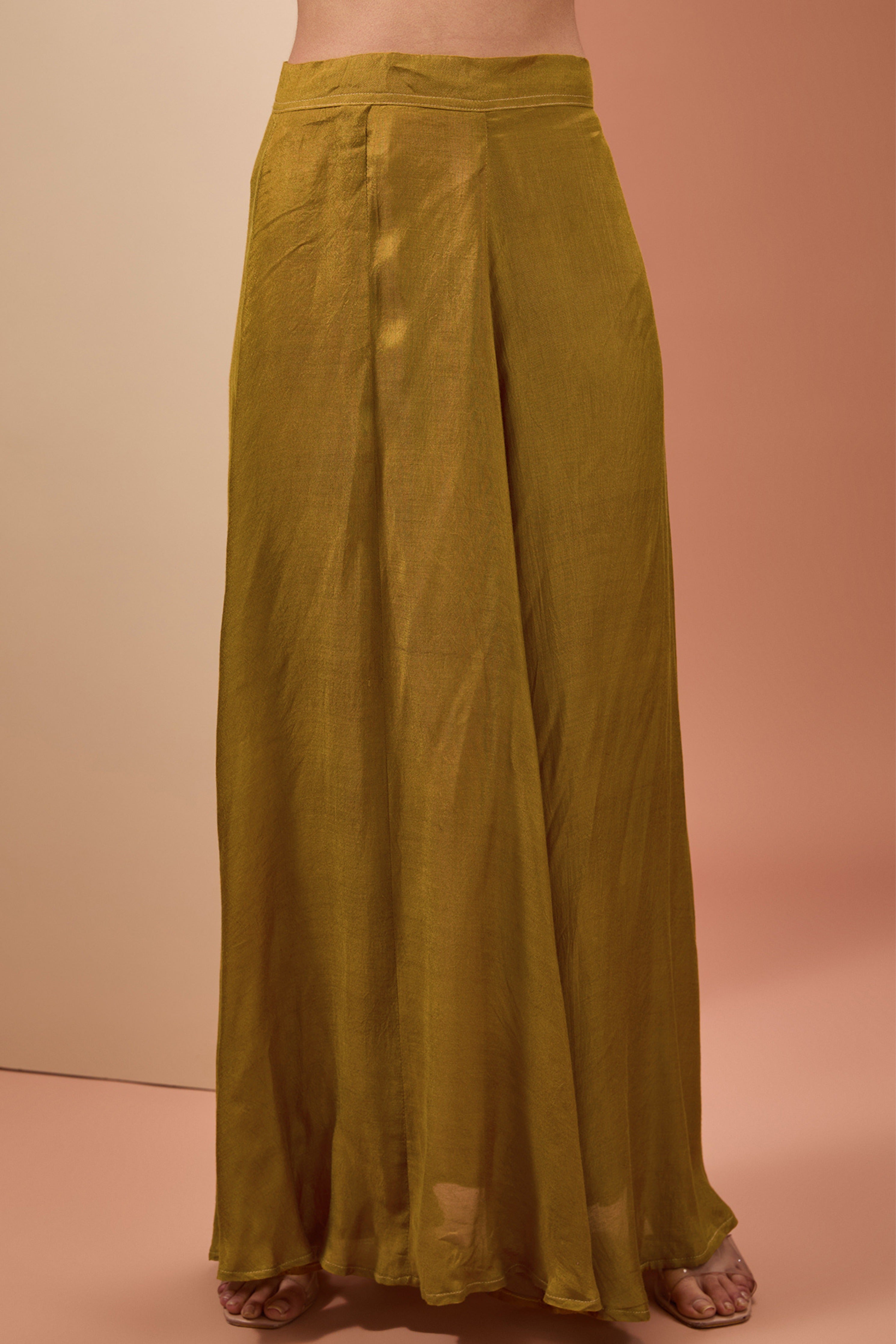 Mustard Printed Tassels Saree