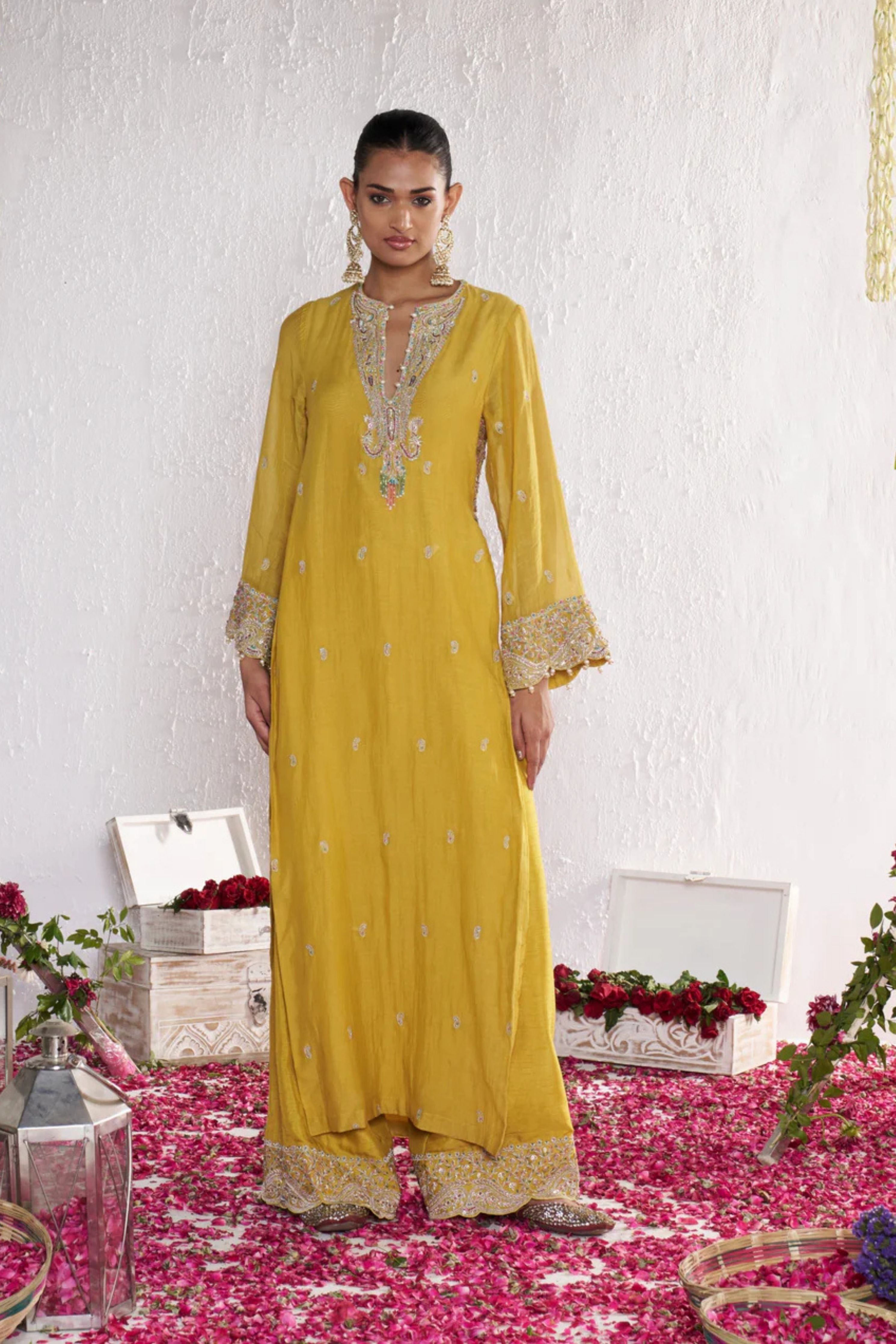 Mustard Yellow Kurta Set
