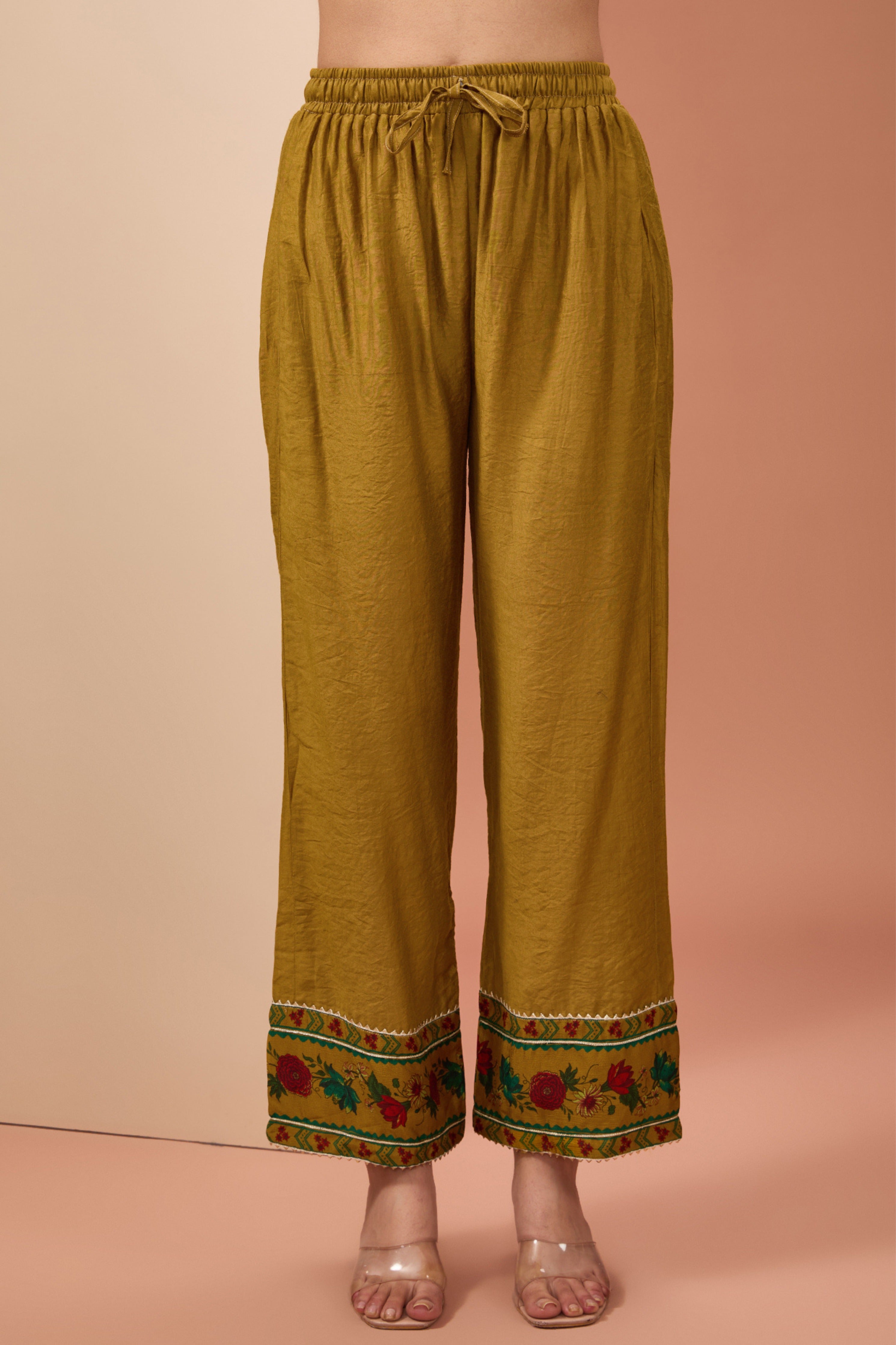 Mustard Printed Anarkali Set