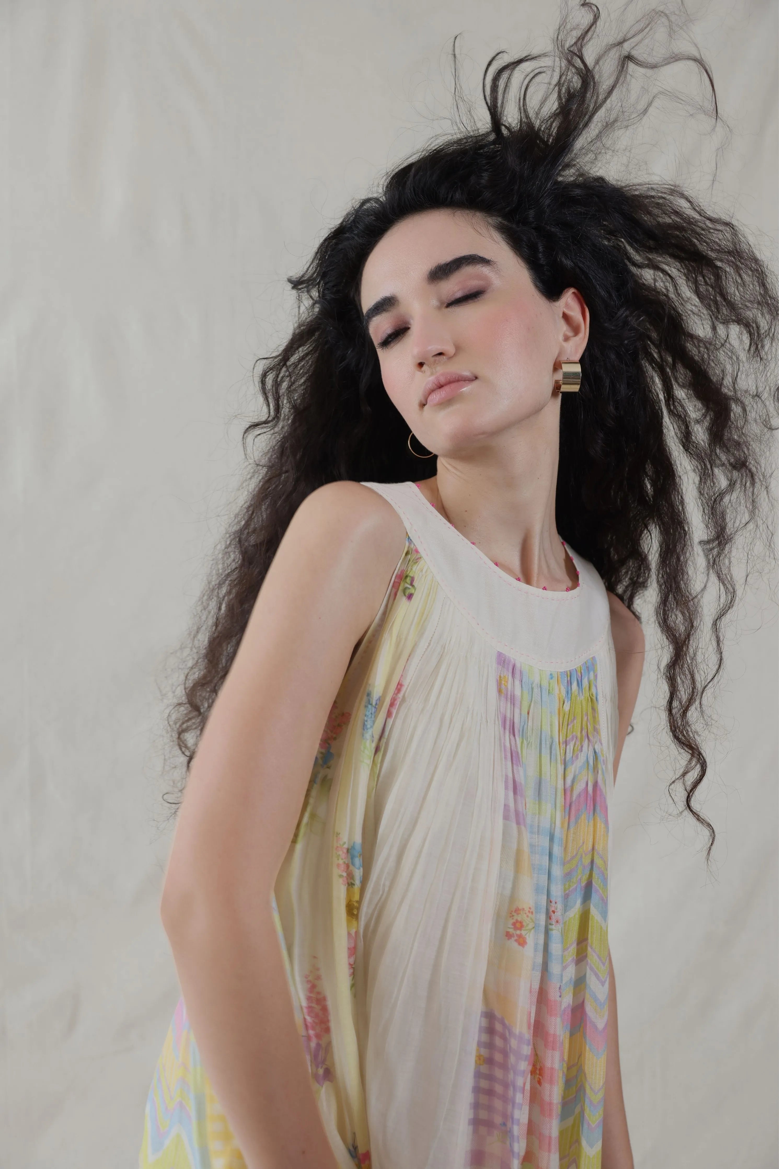 Multi Hand Woven Cotton Silk Dress