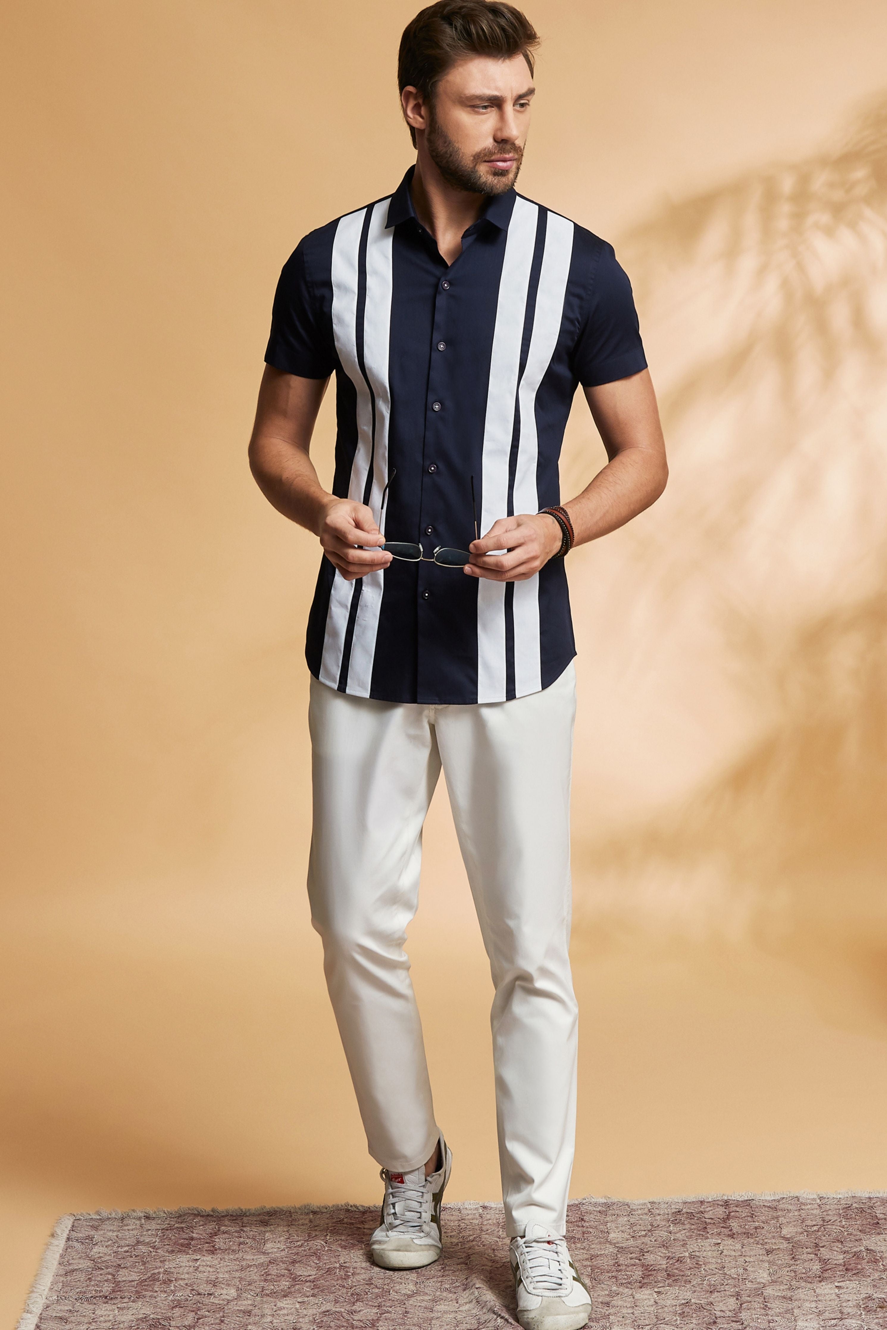 Navy Bowling Shirt