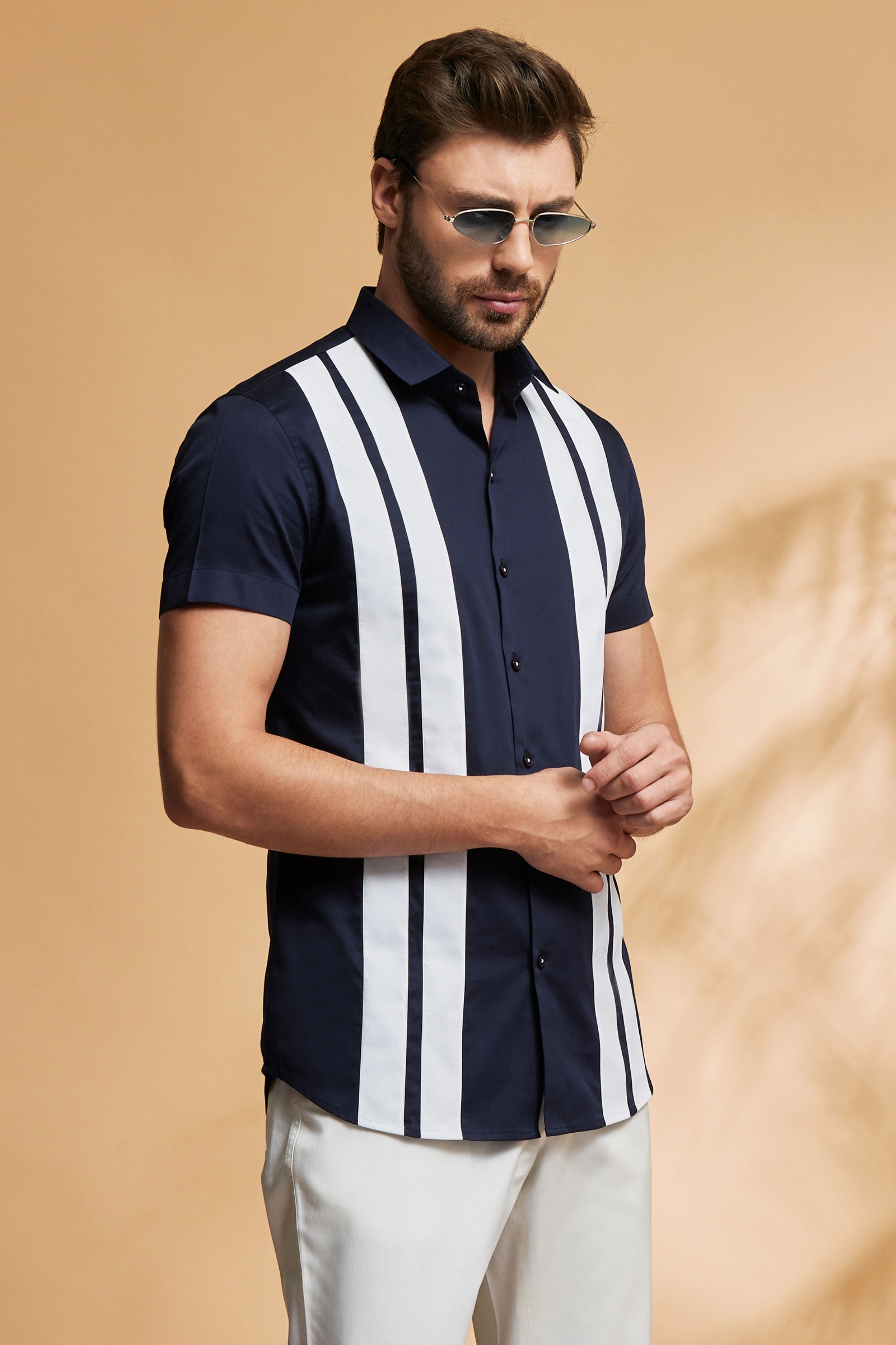 Navy Bowling Shirt