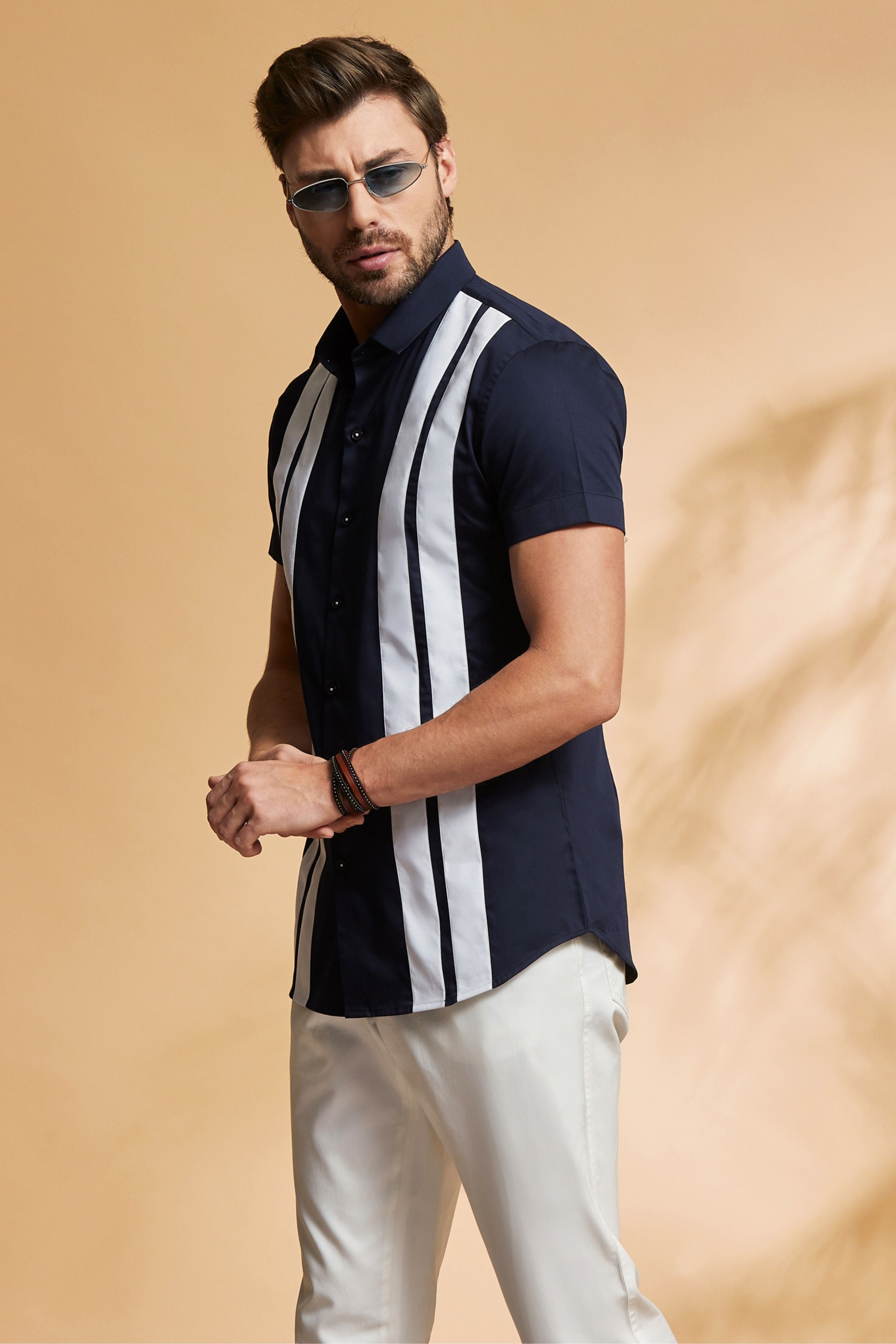 Navy Bowling Shirt