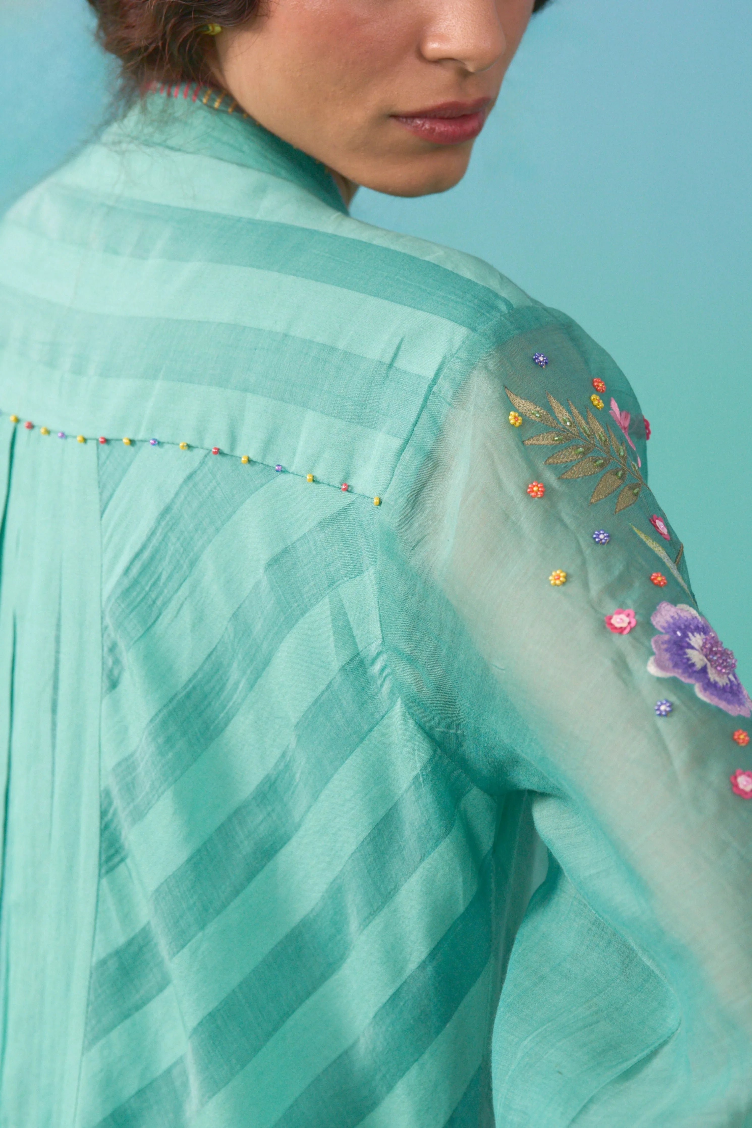 Matcha Green Aasma Button Down Kurta Set