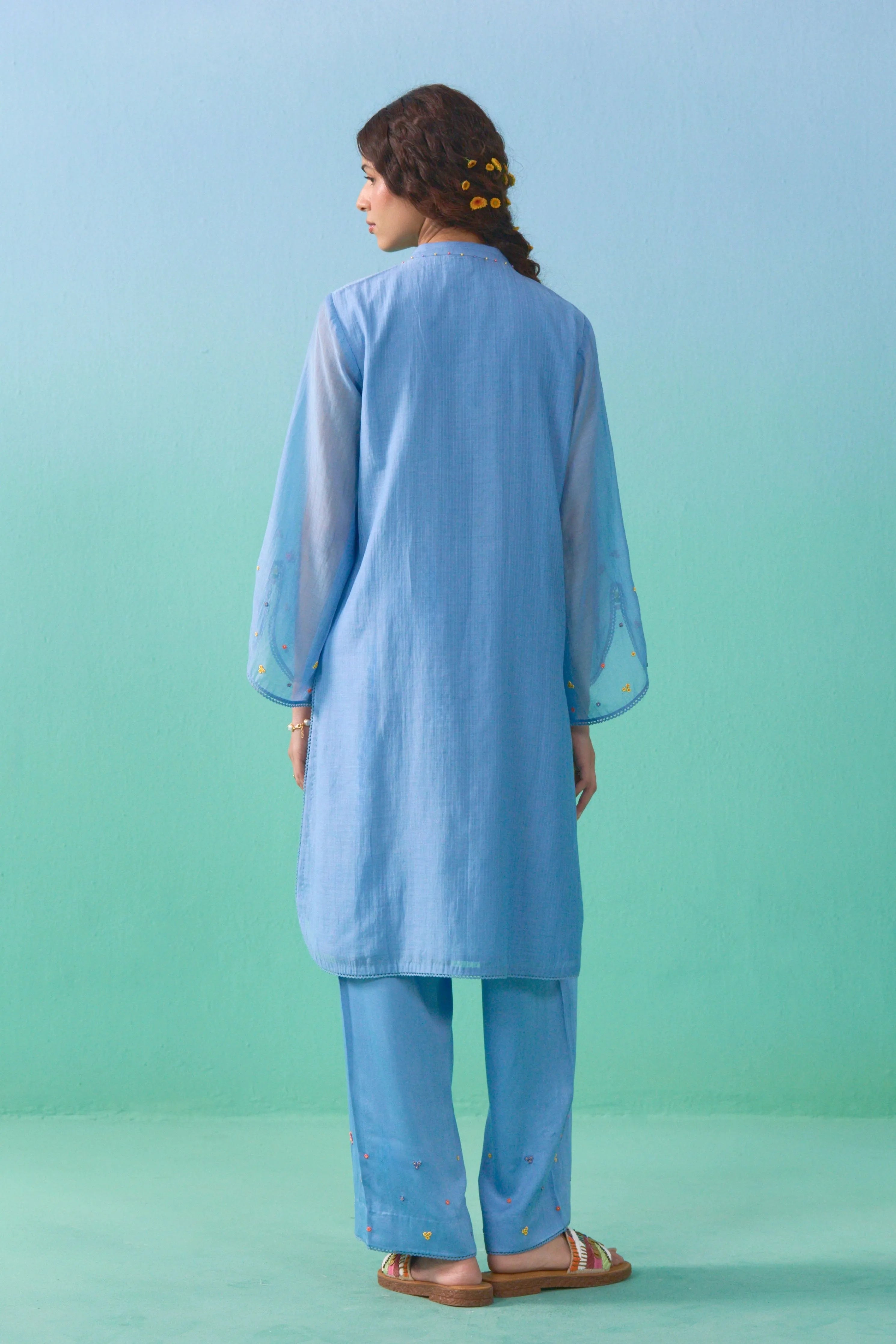 Blue Bageecha Kurta Set