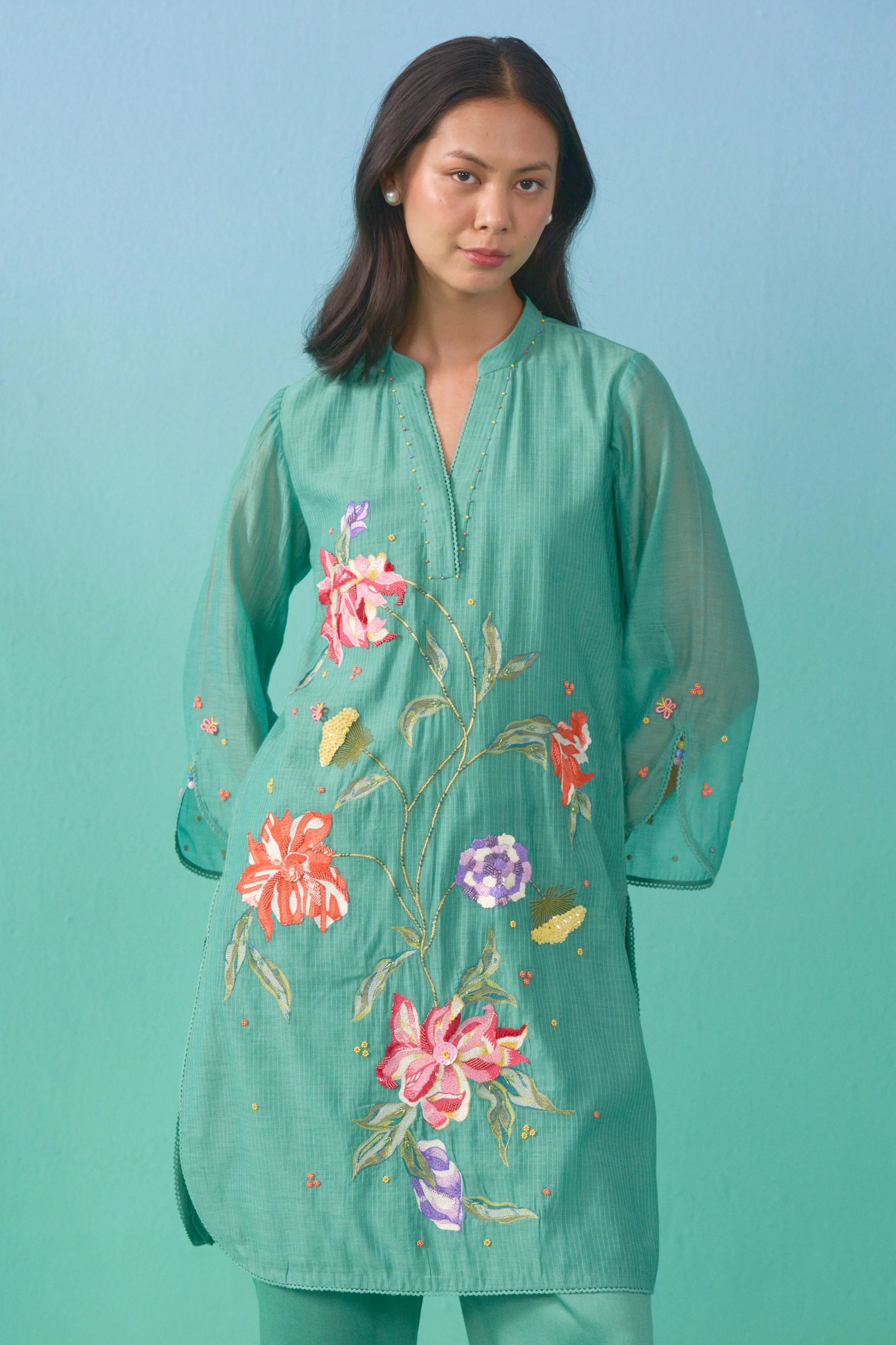 Matcha Green Bageecha Kurta Set