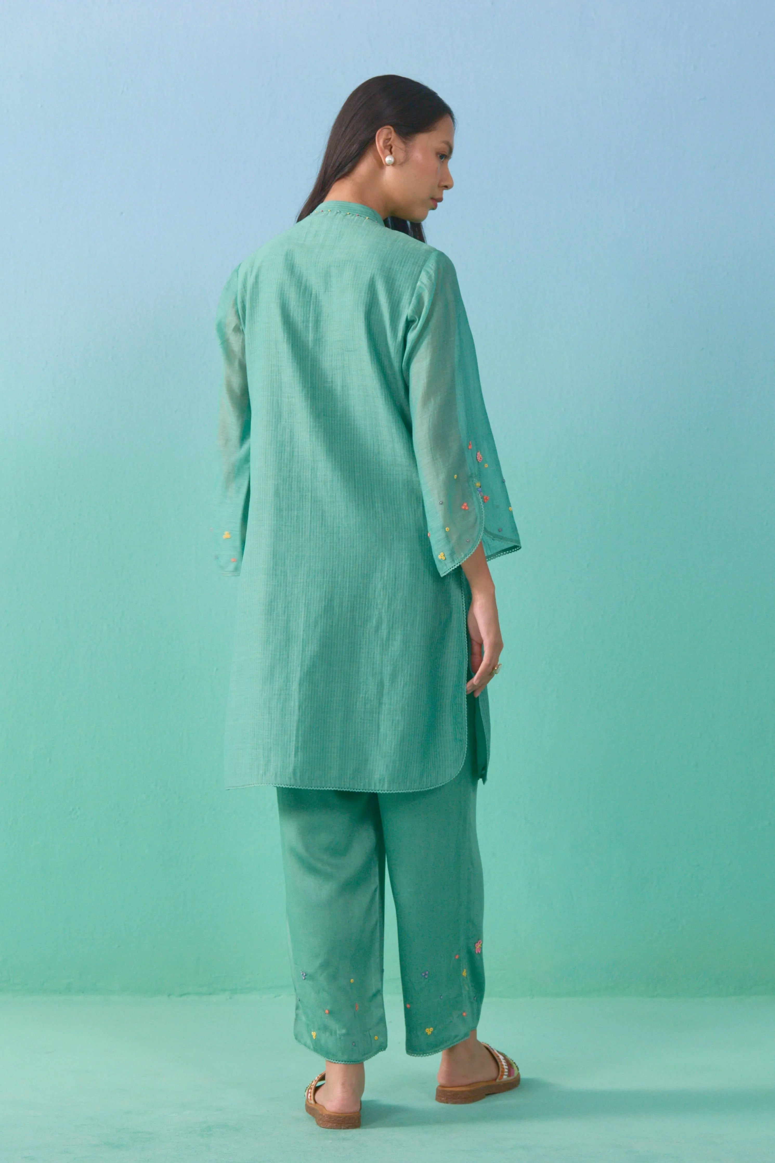 Matcha Green Bageecha Kurta Set