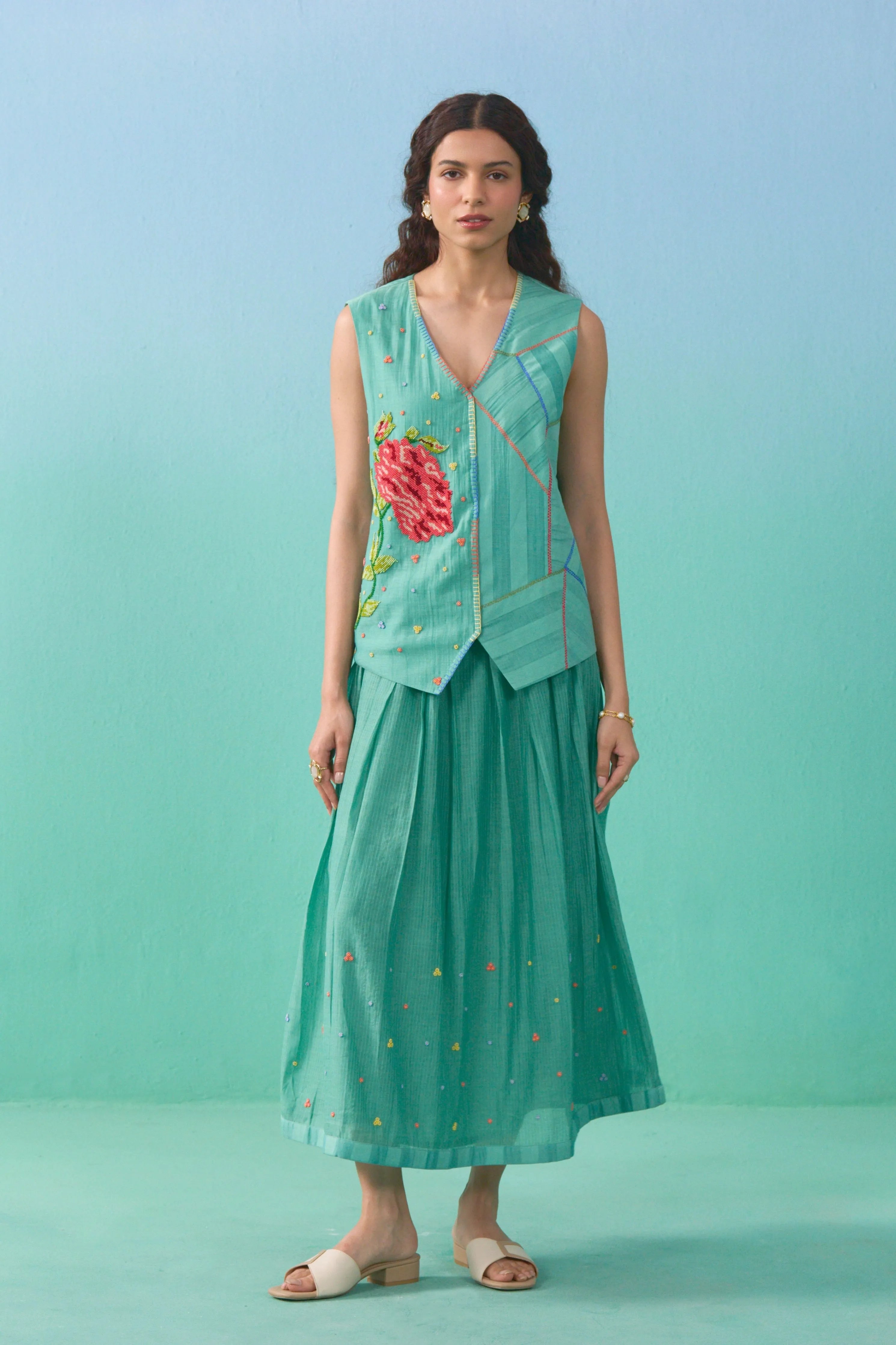 Matcha Green Drift Vest Overlay Set