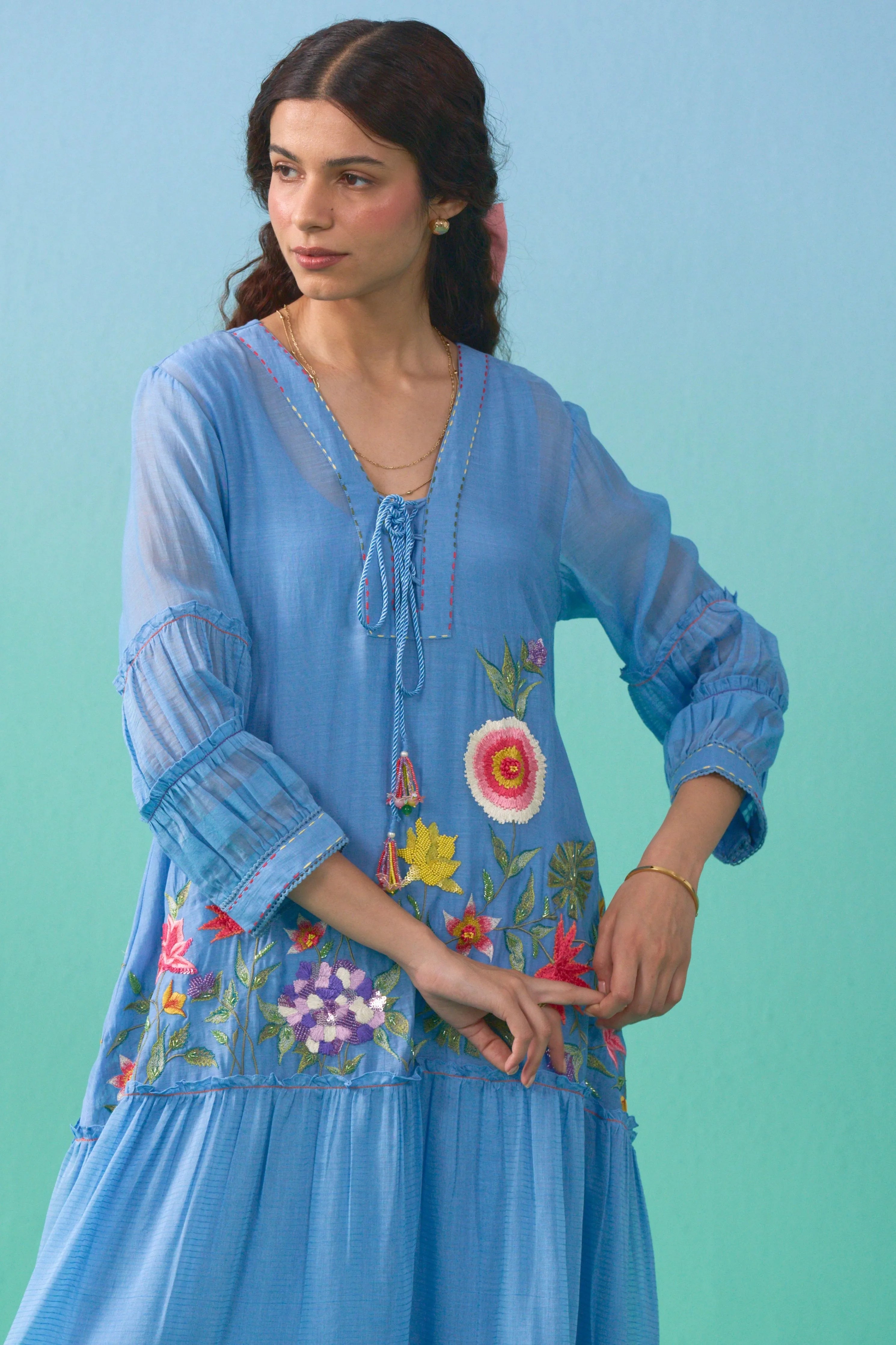 Blue Lailah Flared Dress