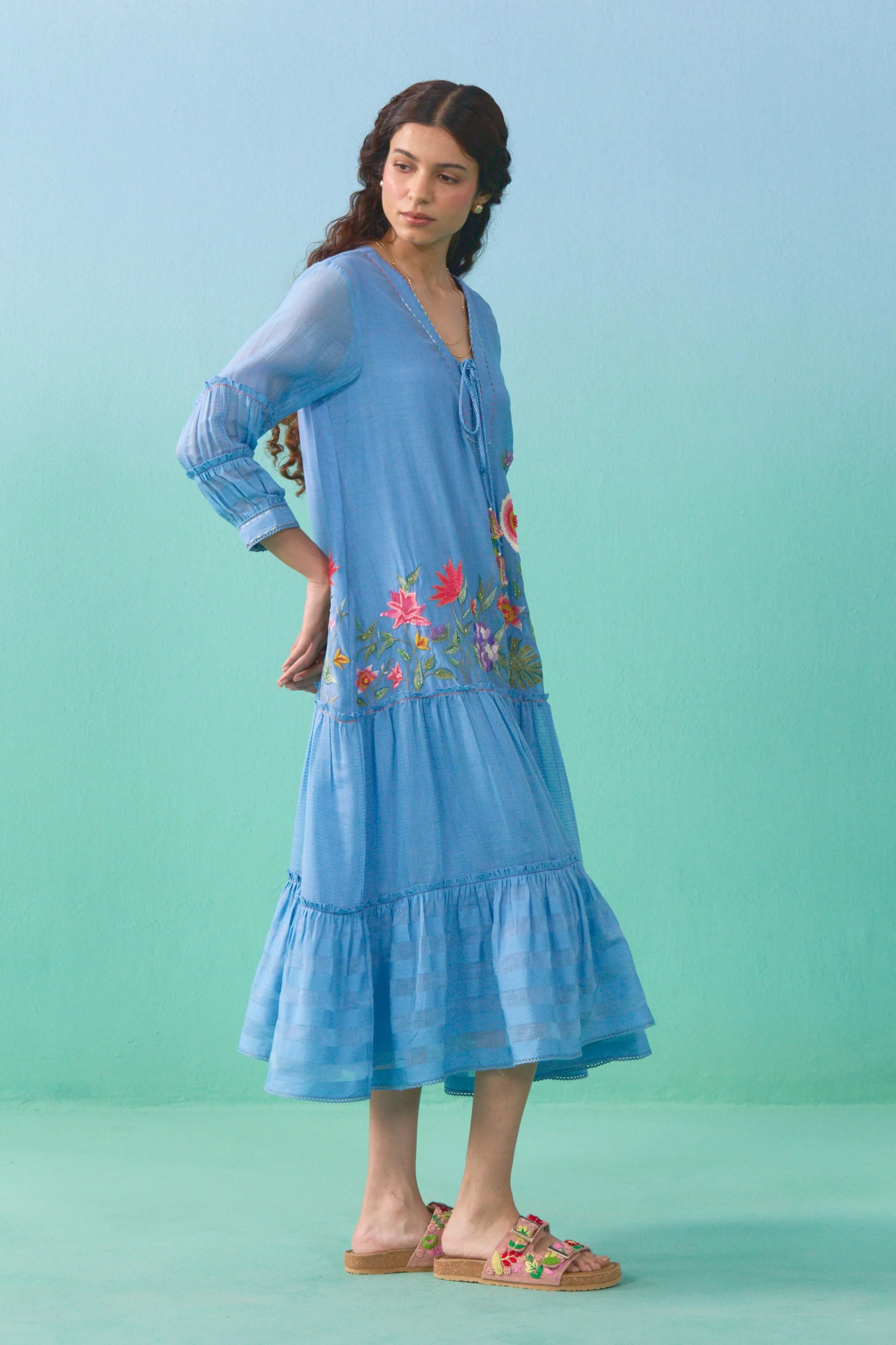 Blue Lailah Flared Dress