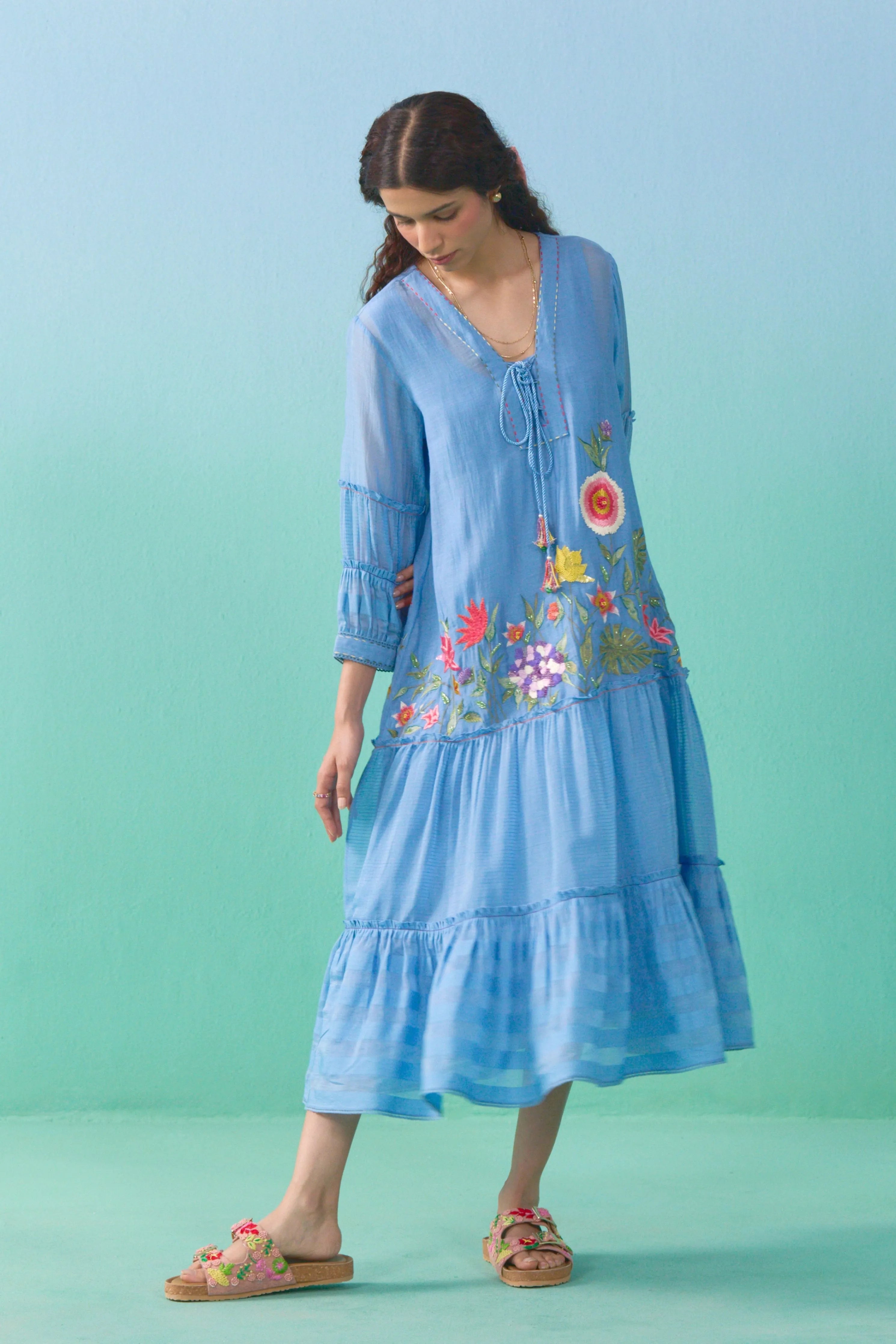 Blue Lailah Flared Dress
