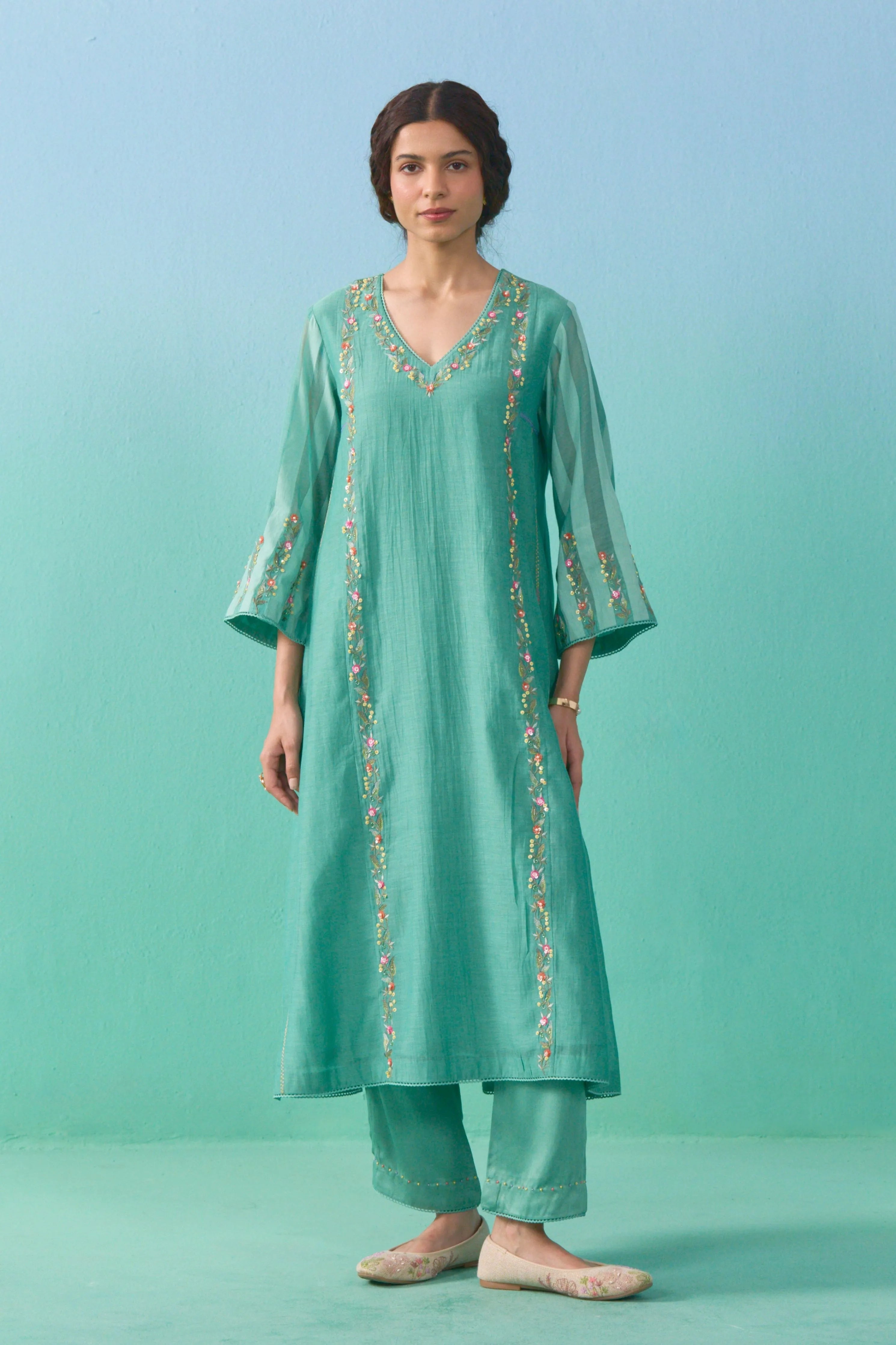 Matcha Roza Kurta Set