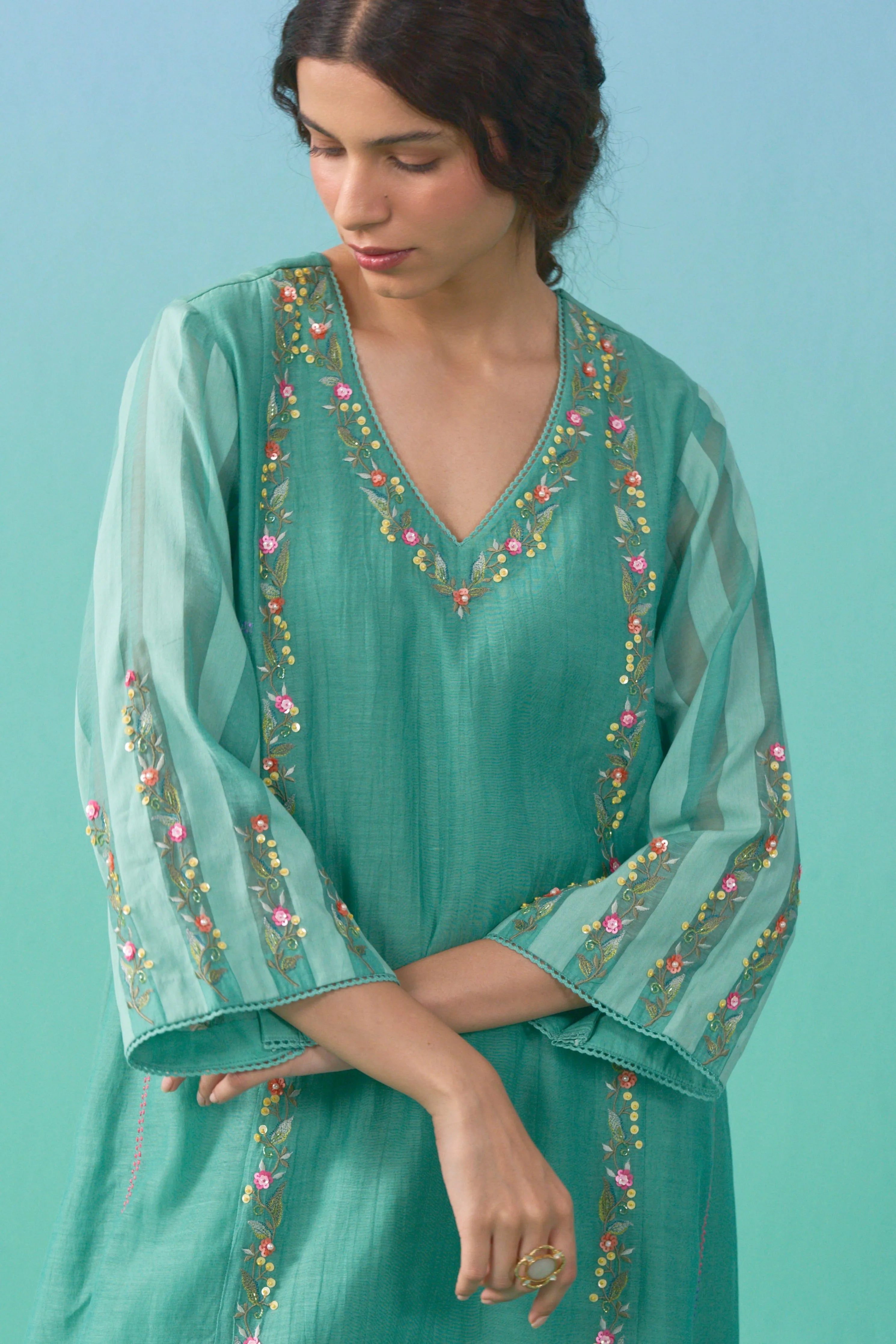 Matcha Roza Kurta Set