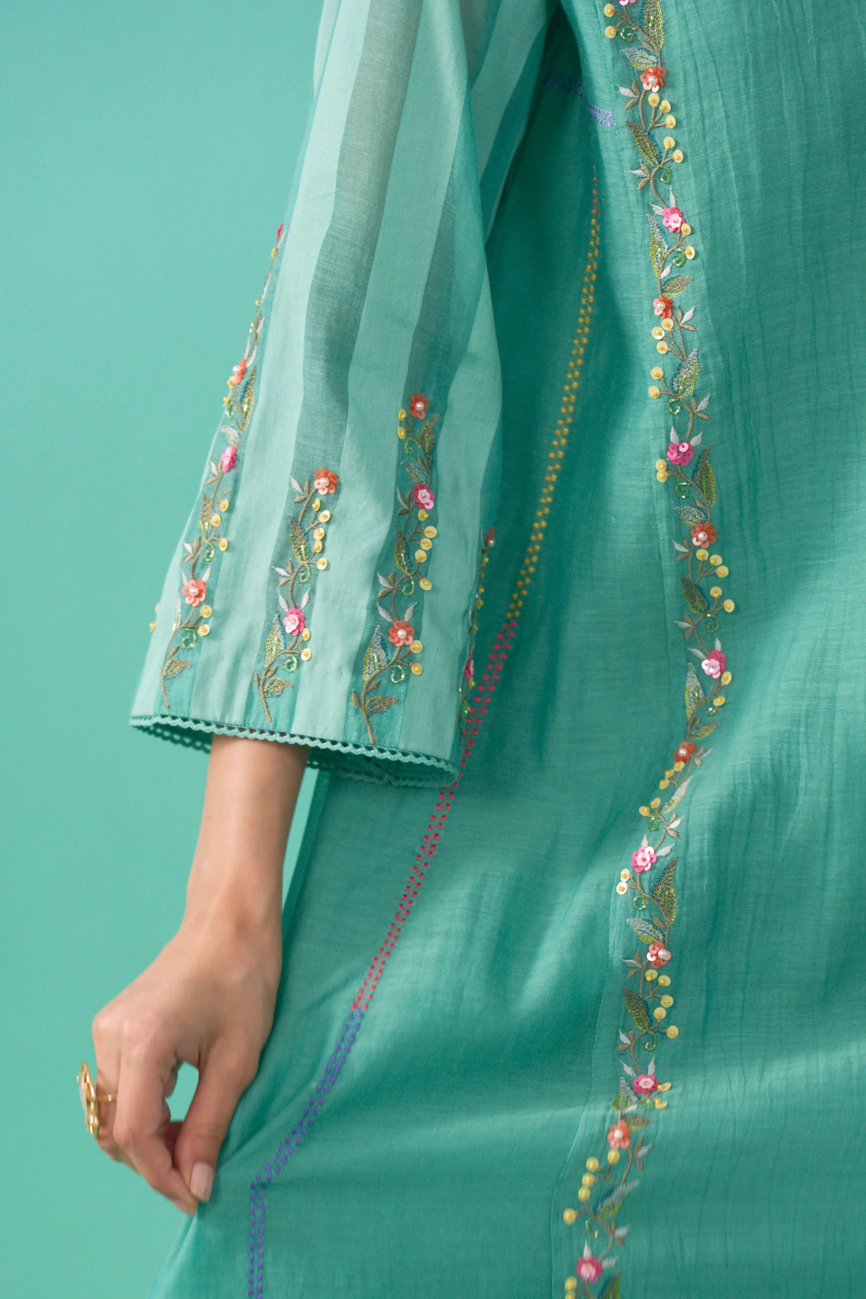 Matcha Roza Kurta Set
