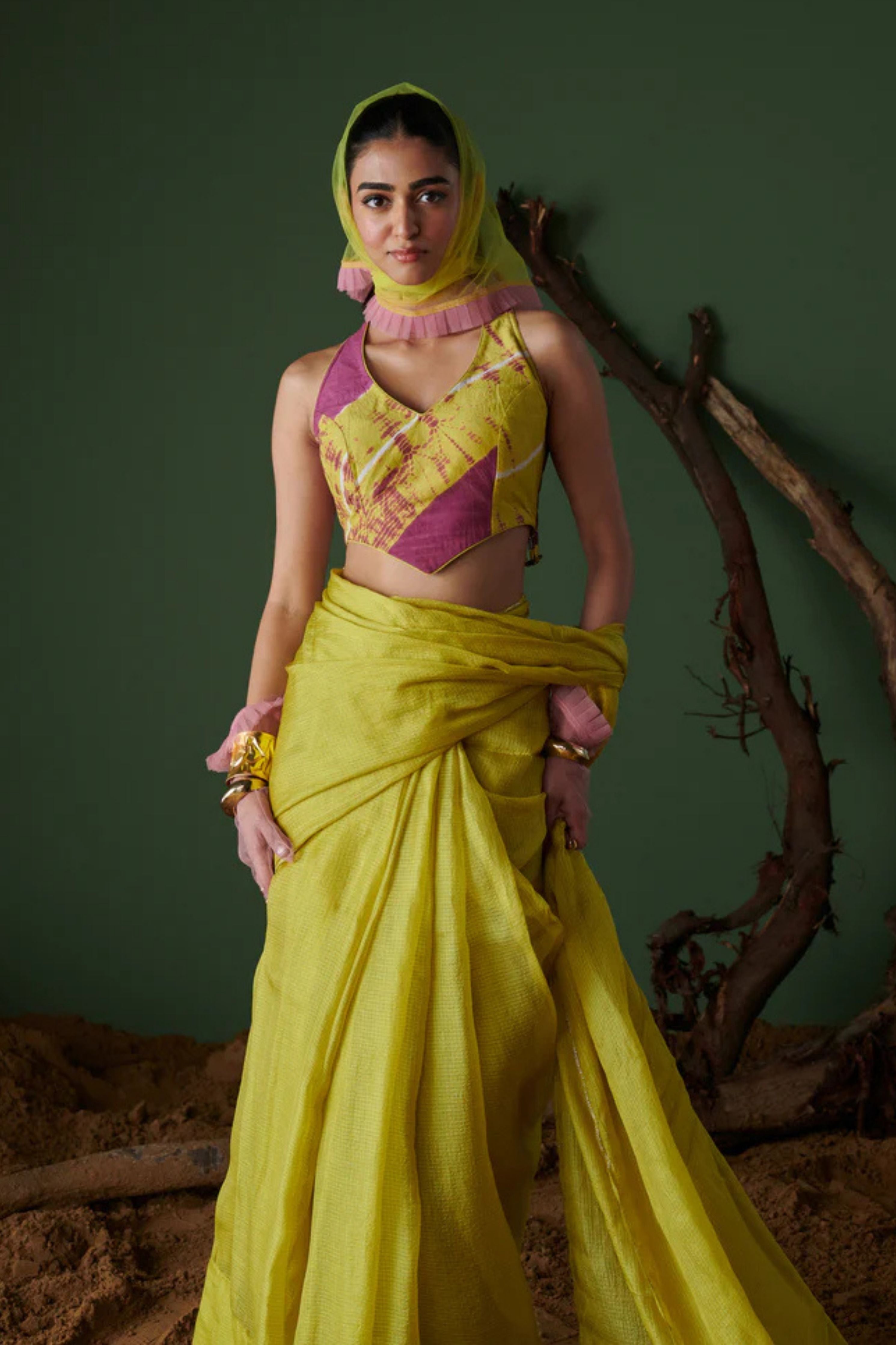 Nimbu Soda Pop Saree With Blouse