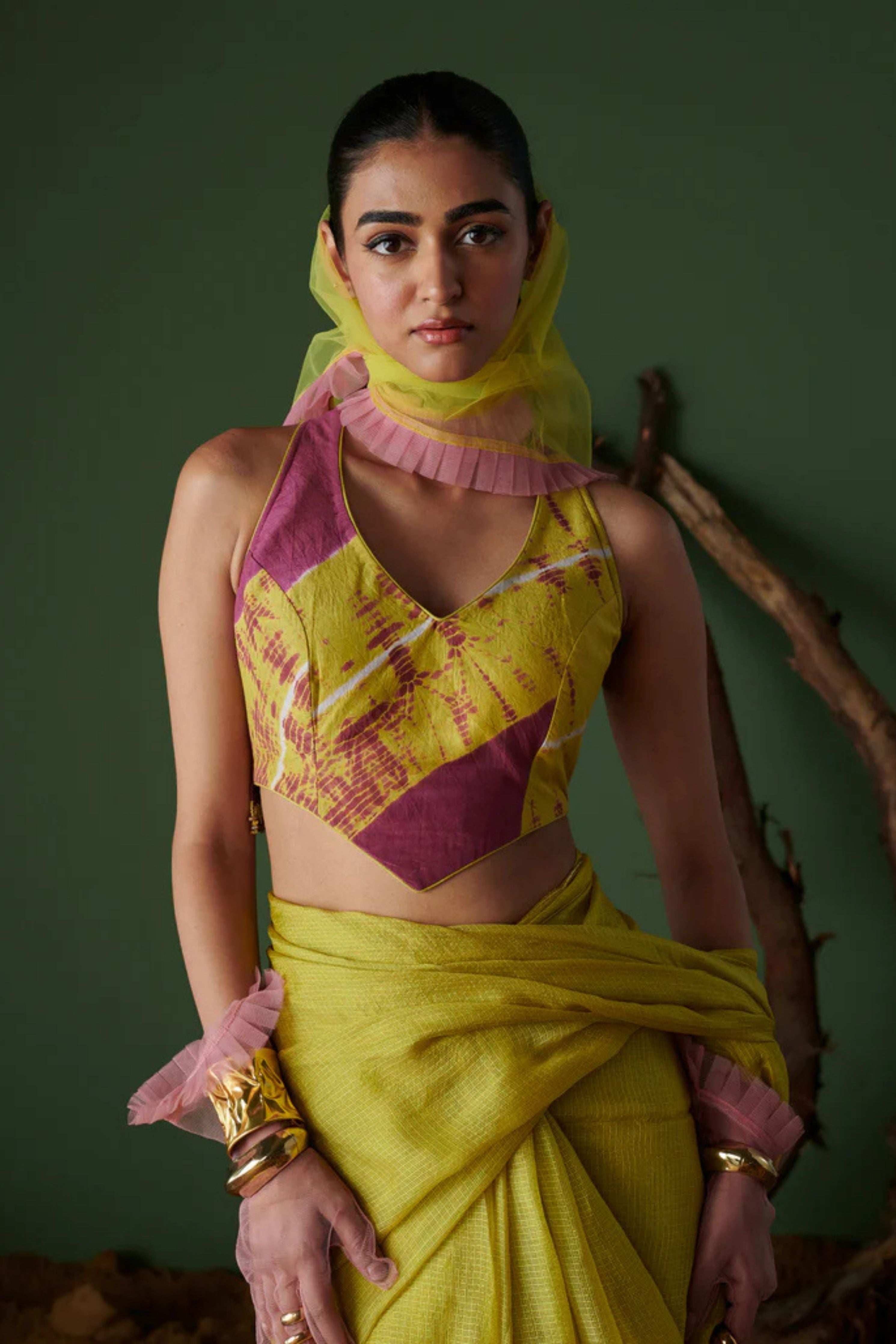 Nimbu Soda Pop Saree With Blouse