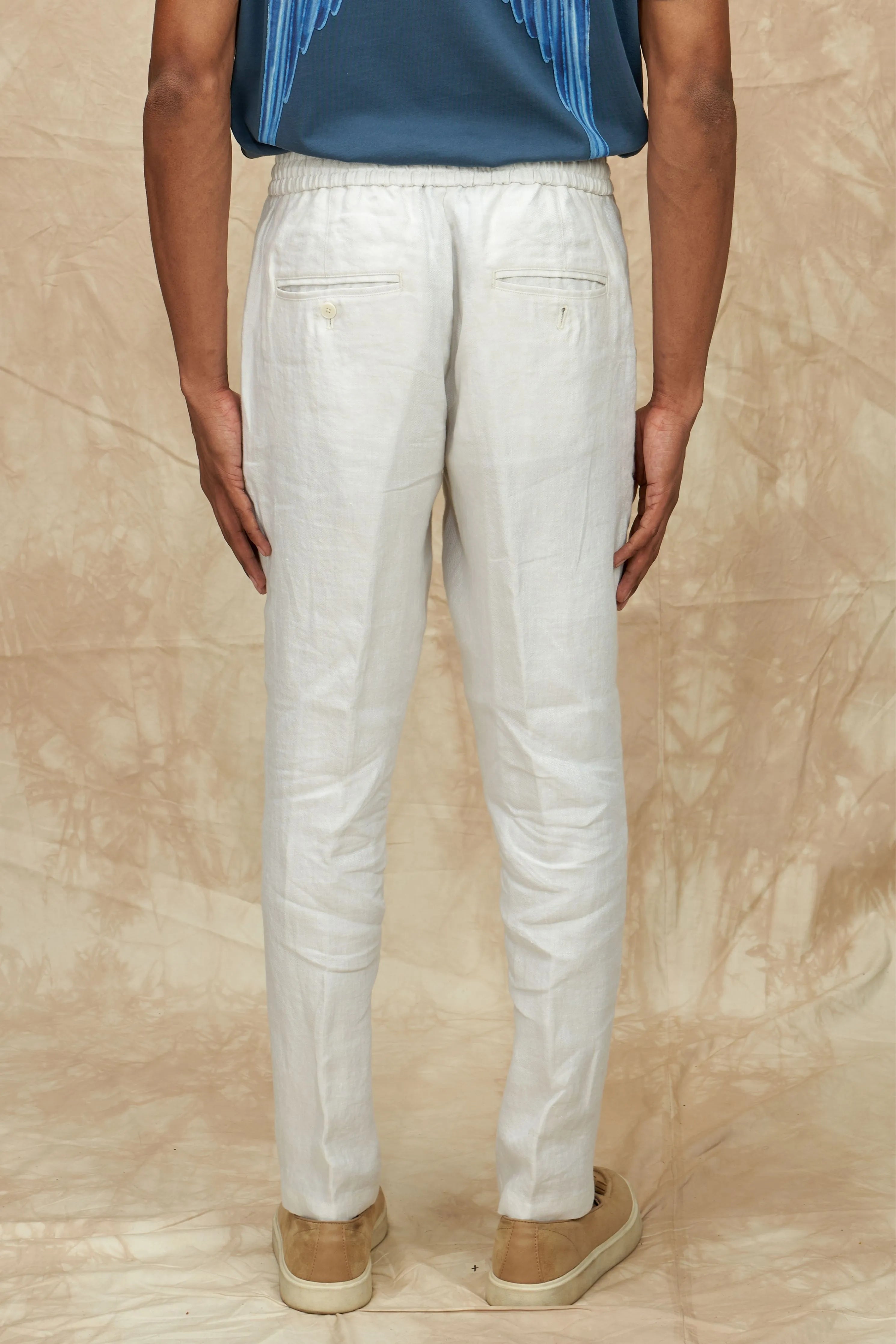 Elasticated Linen Trousers