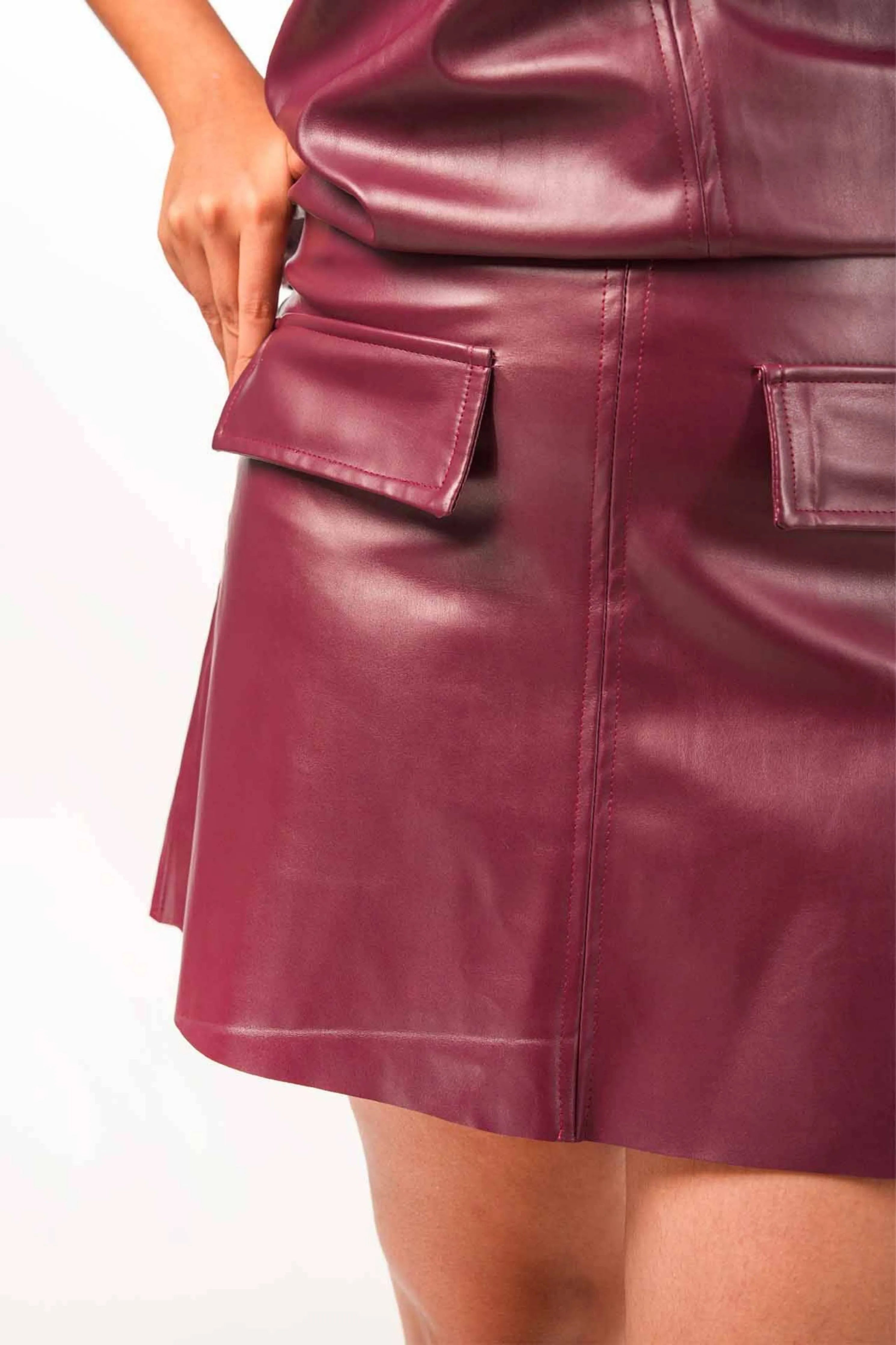 Wine Leather Co-Ord