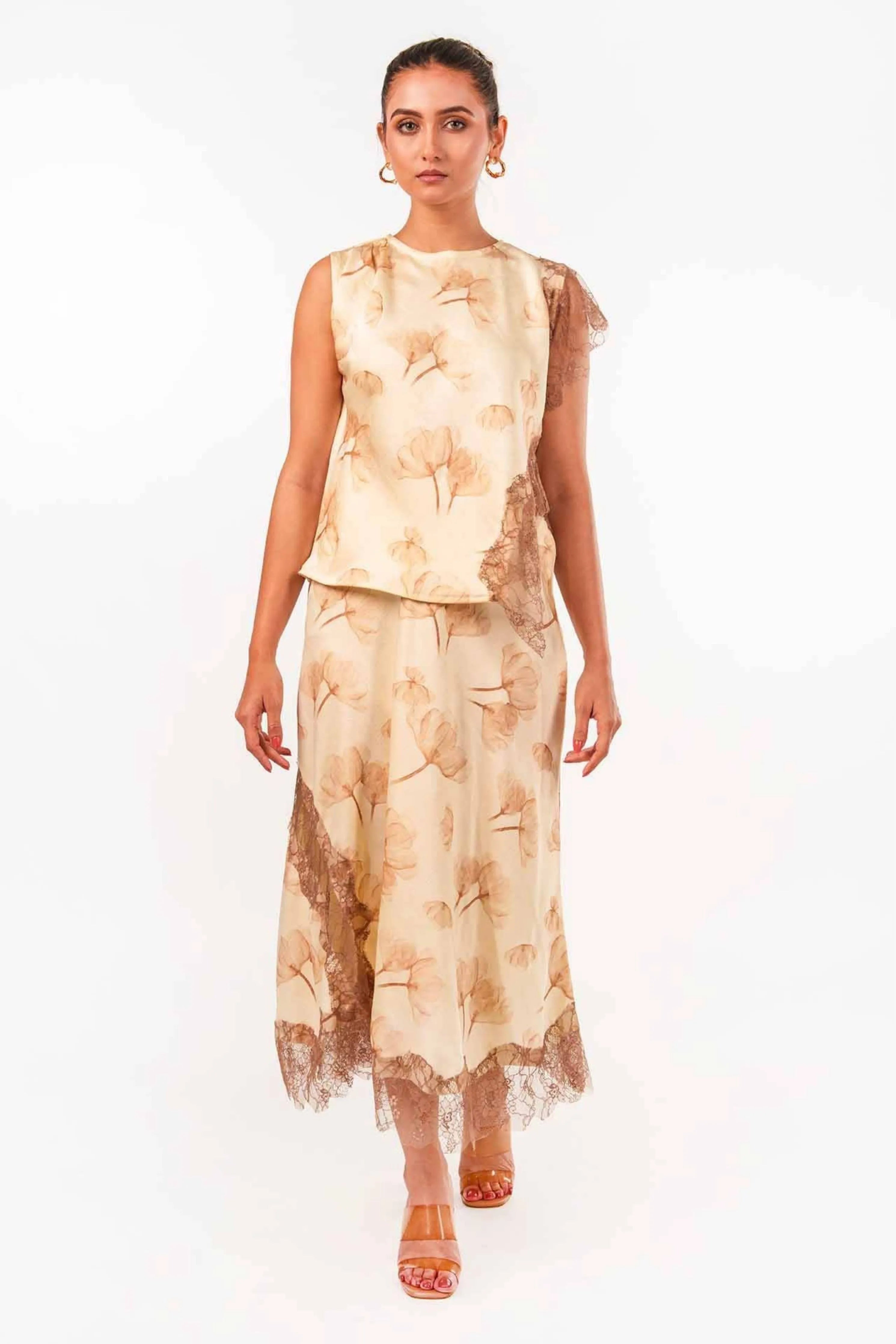Floral Satin Lace Co-Ord