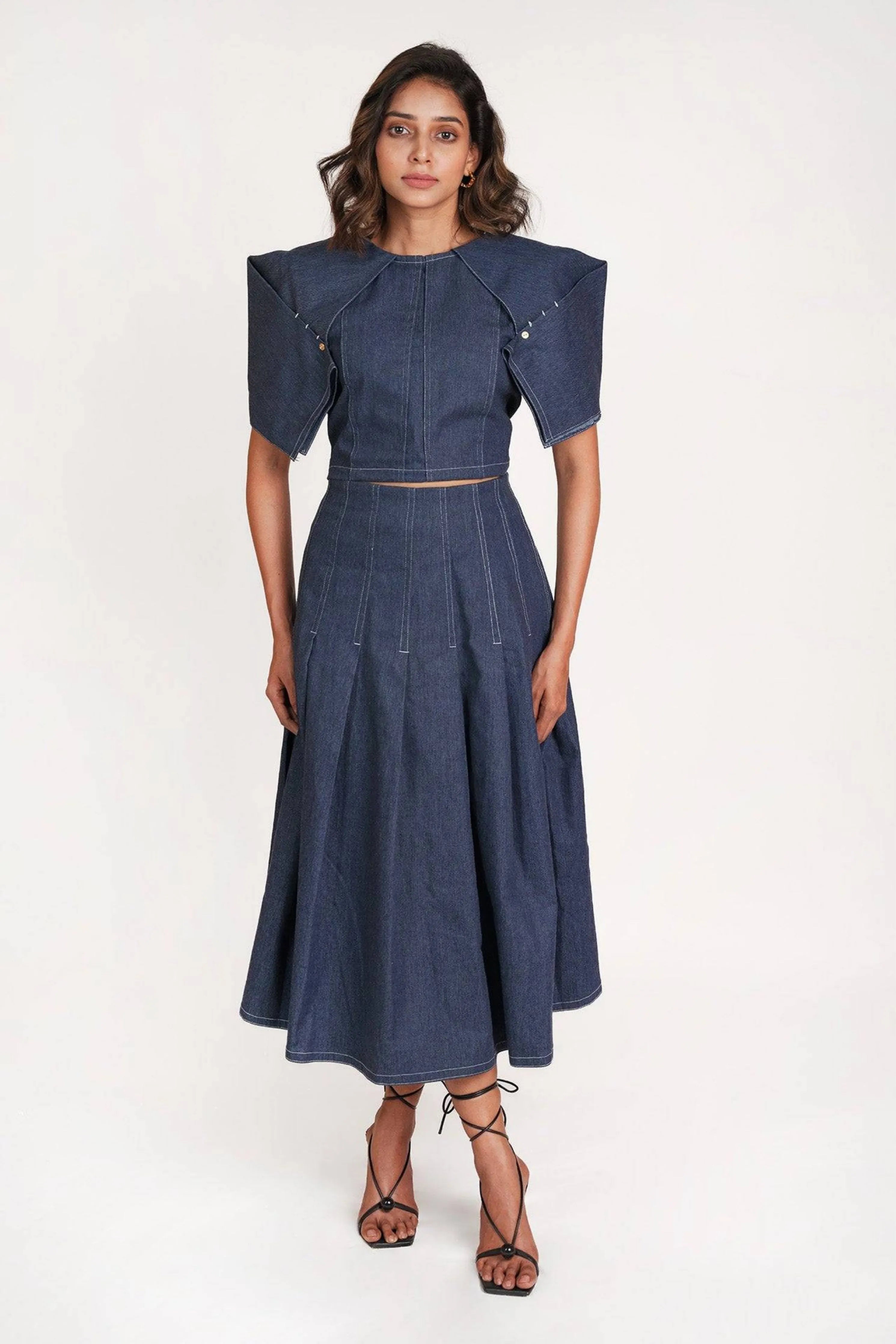 Sculpted Denim Co-Ord Set