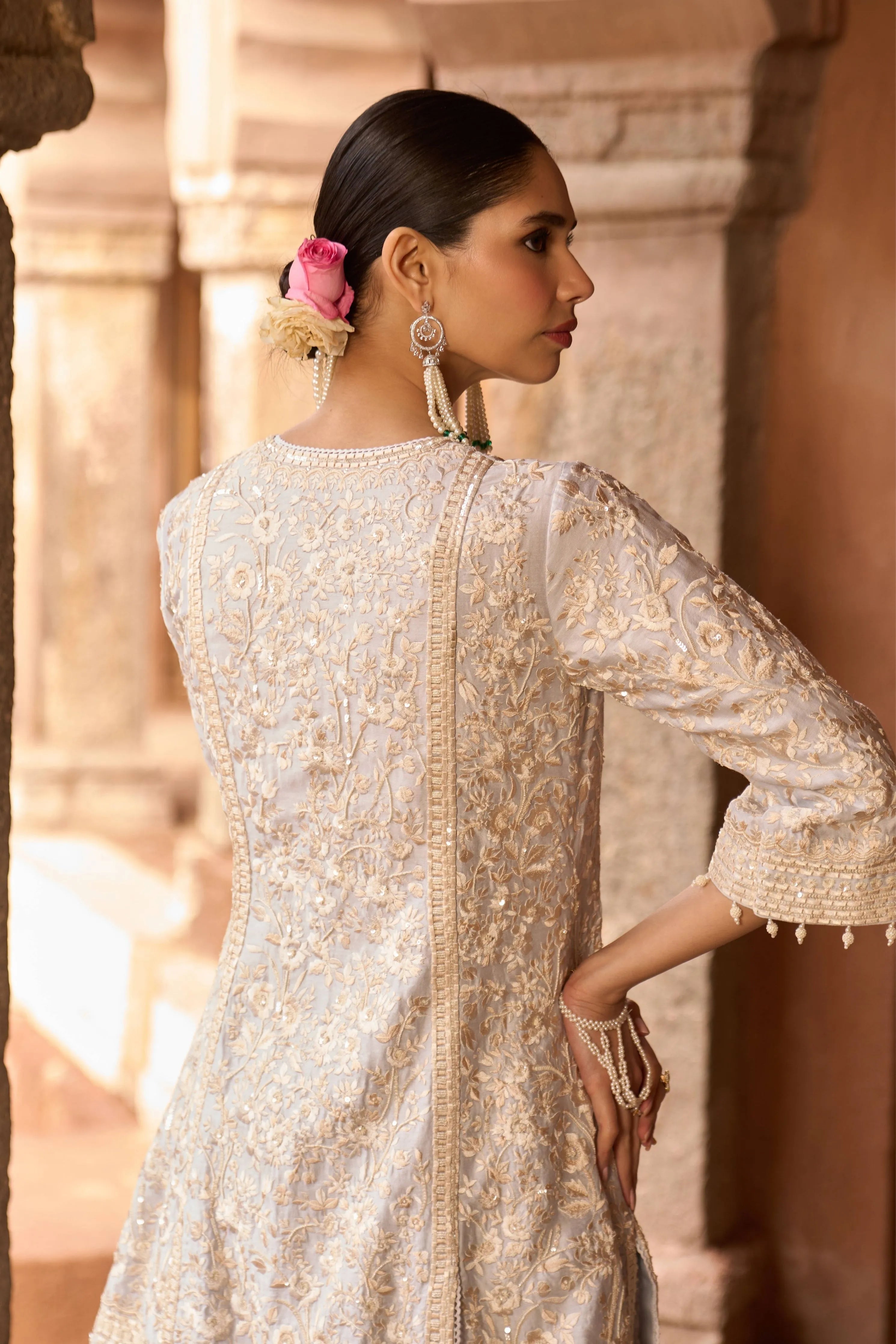 Saboor Blue Short ALine Kurta Set