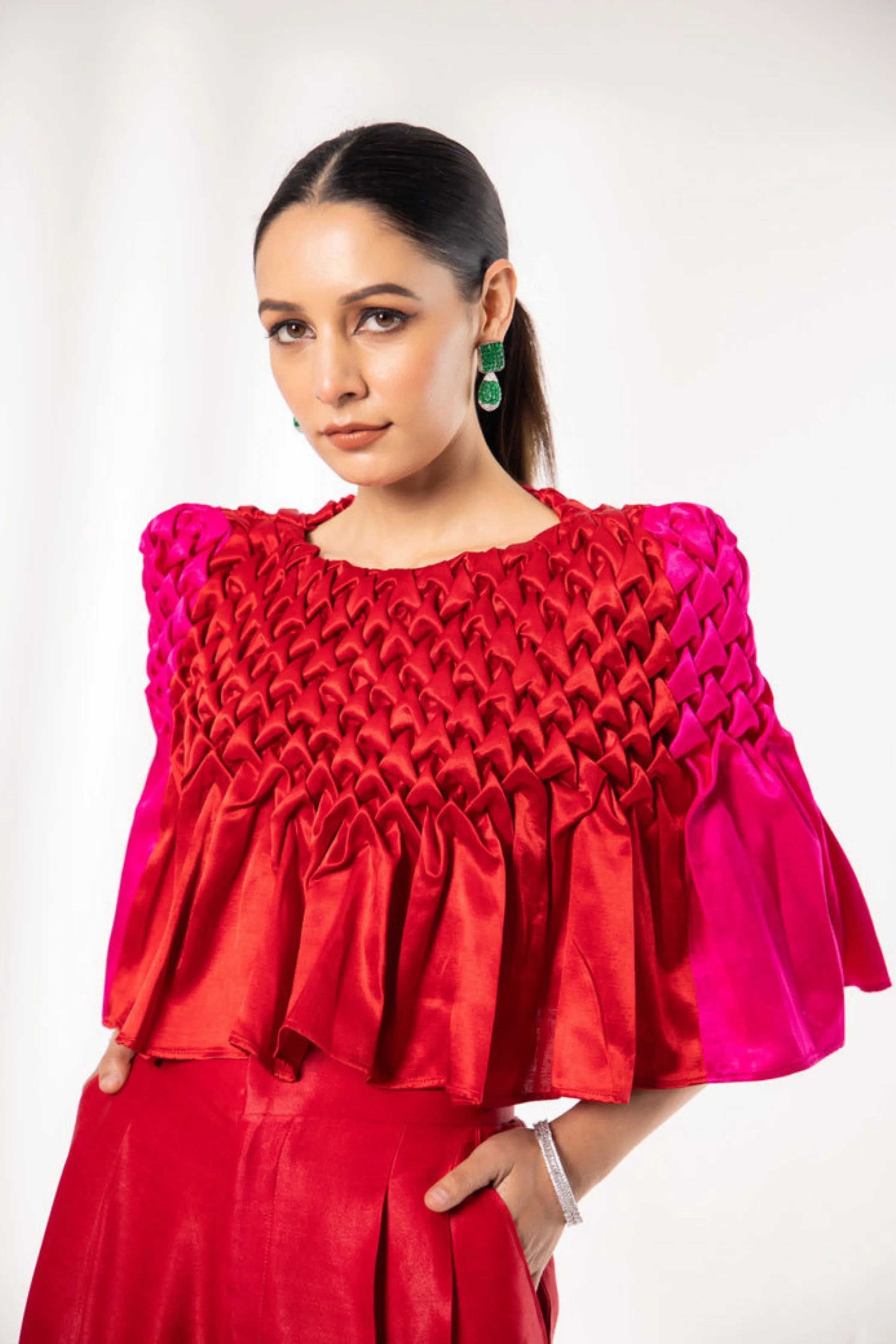 Luna Smocked Cape with pant