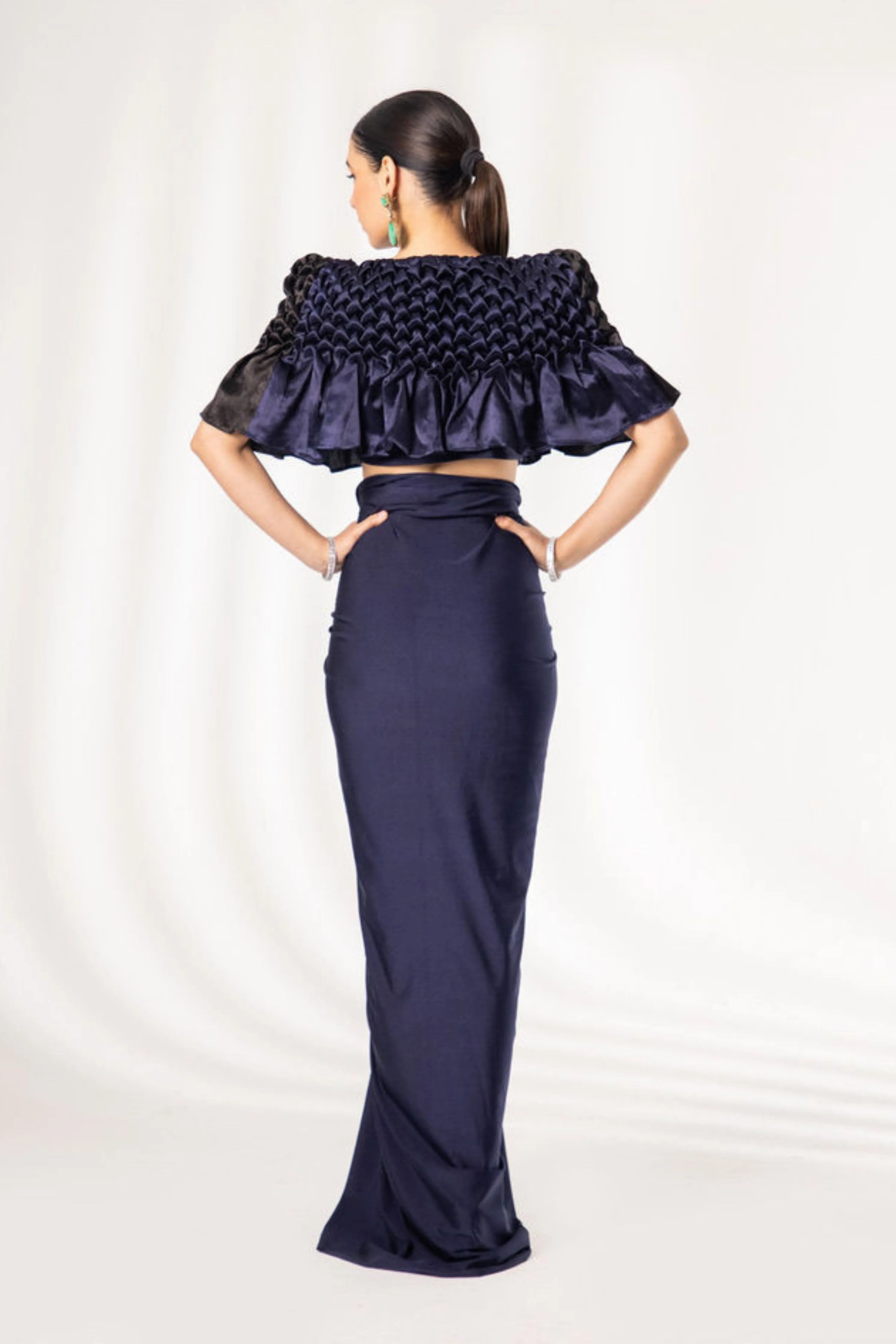 Celine Smocked Cape with skirt