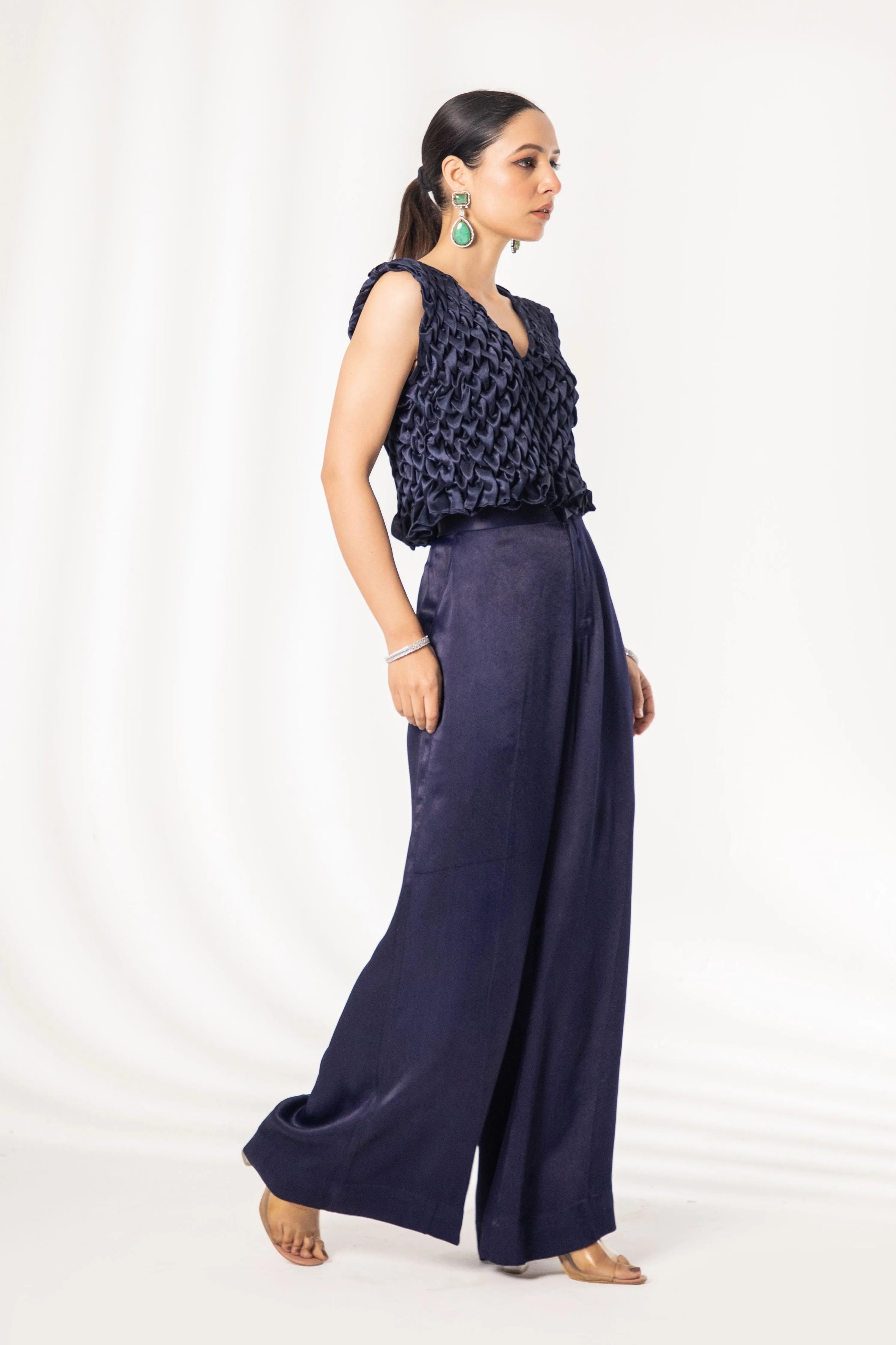 Venus Smocked V neck  full smock top with pant