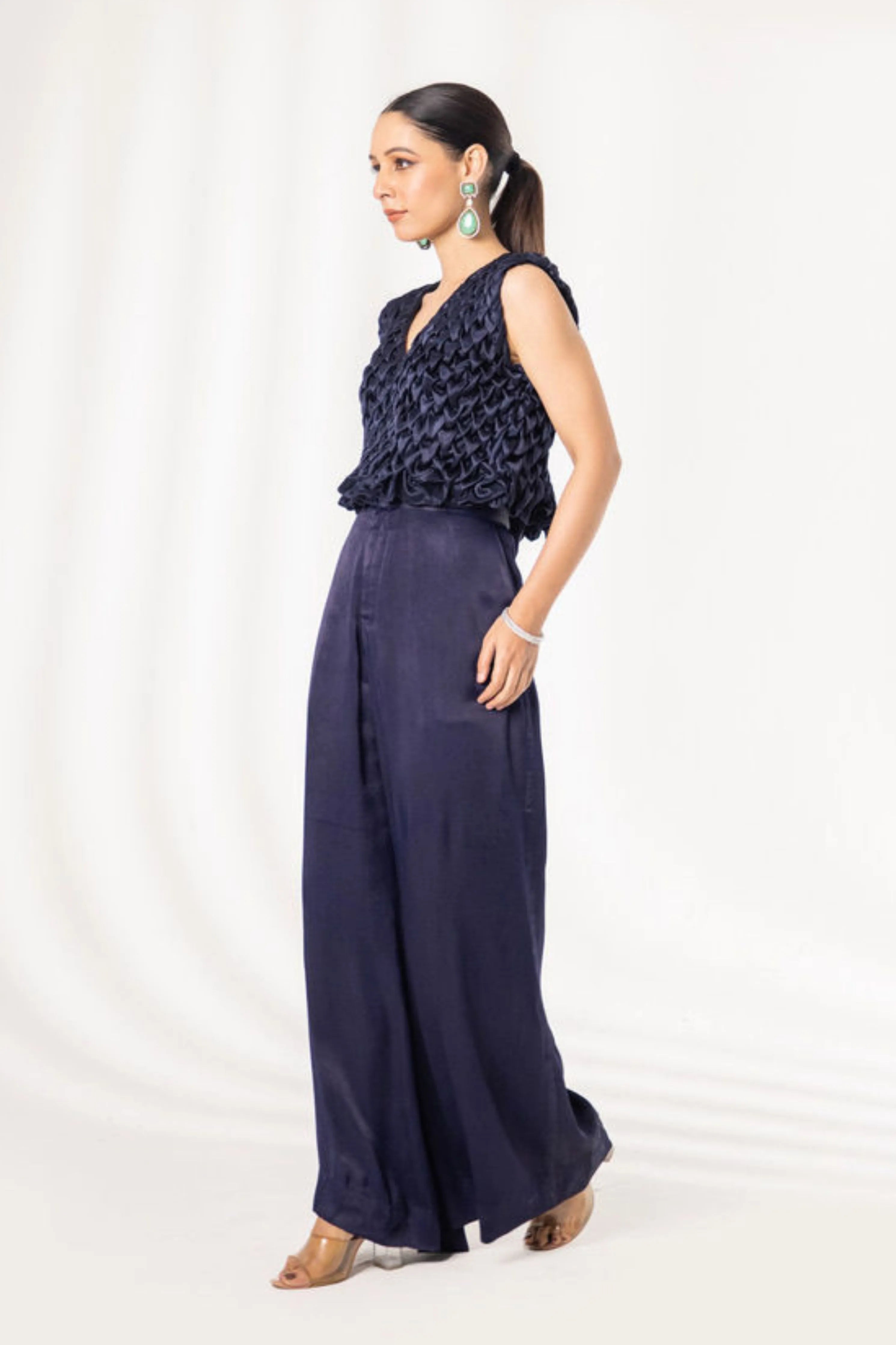 Venus Smocked V neck  full smock top with pant