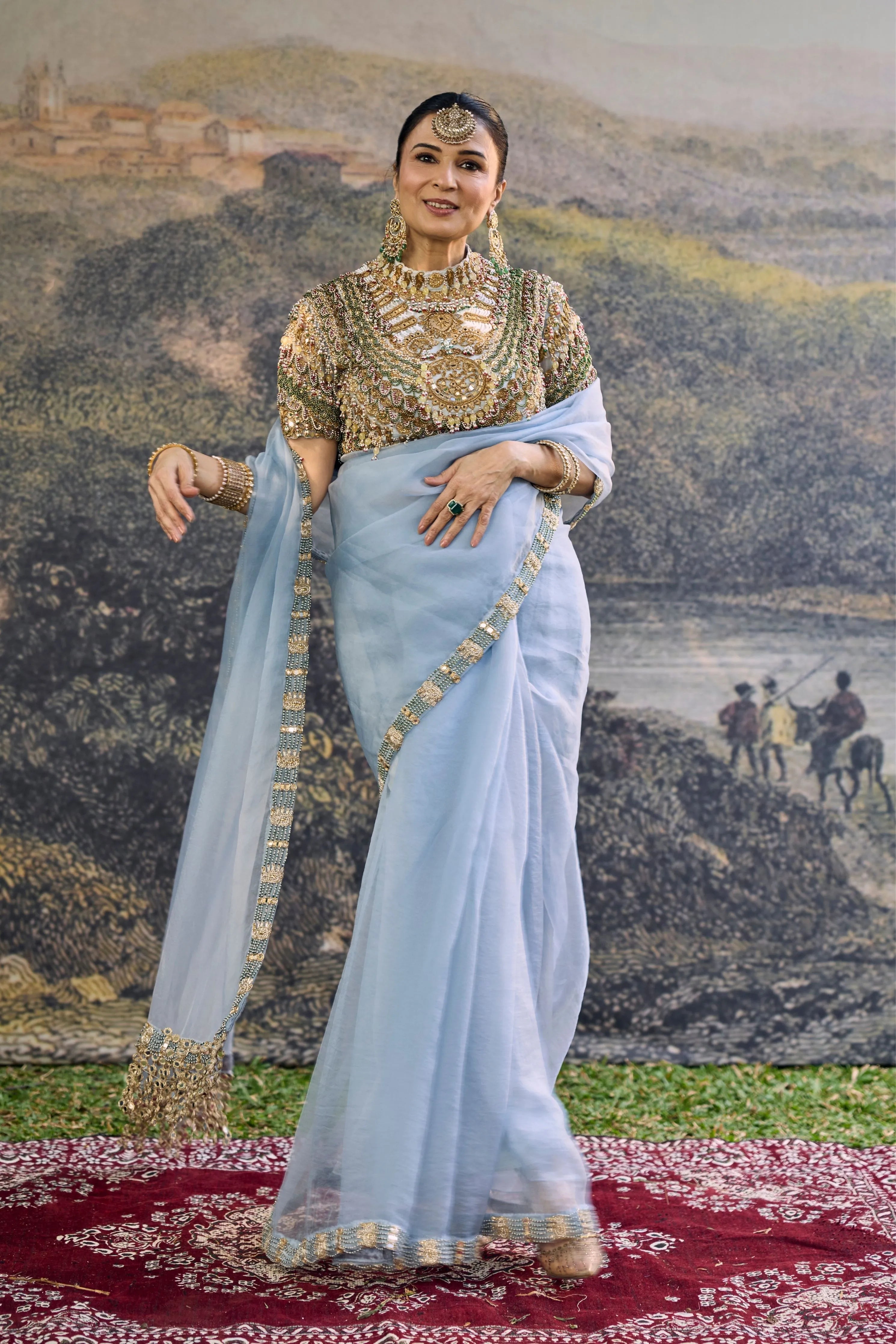 NEELAMBARI SAREE SET