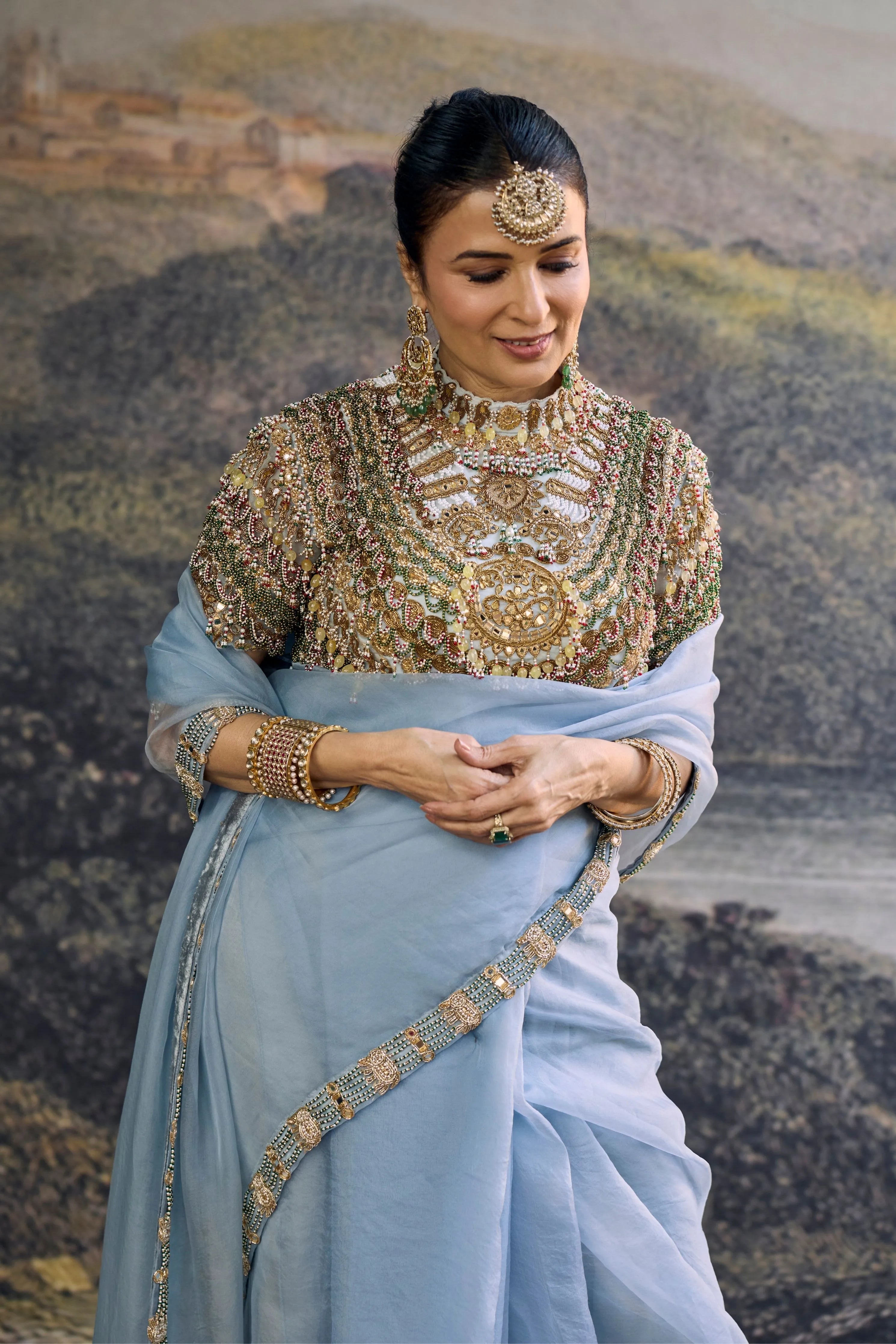 NEELAMBARI SAREE SET