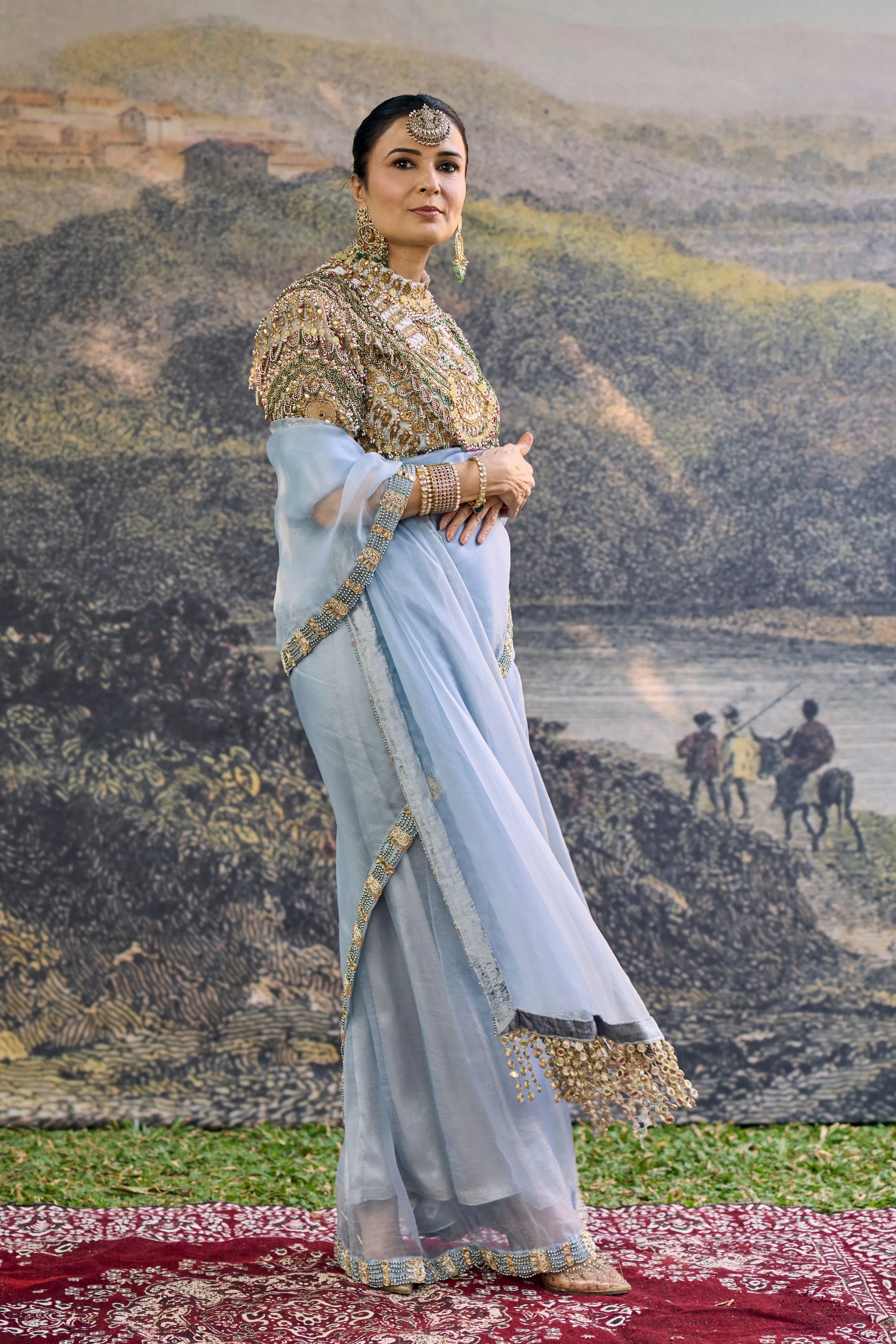 NEELAMBARI SAREE SET