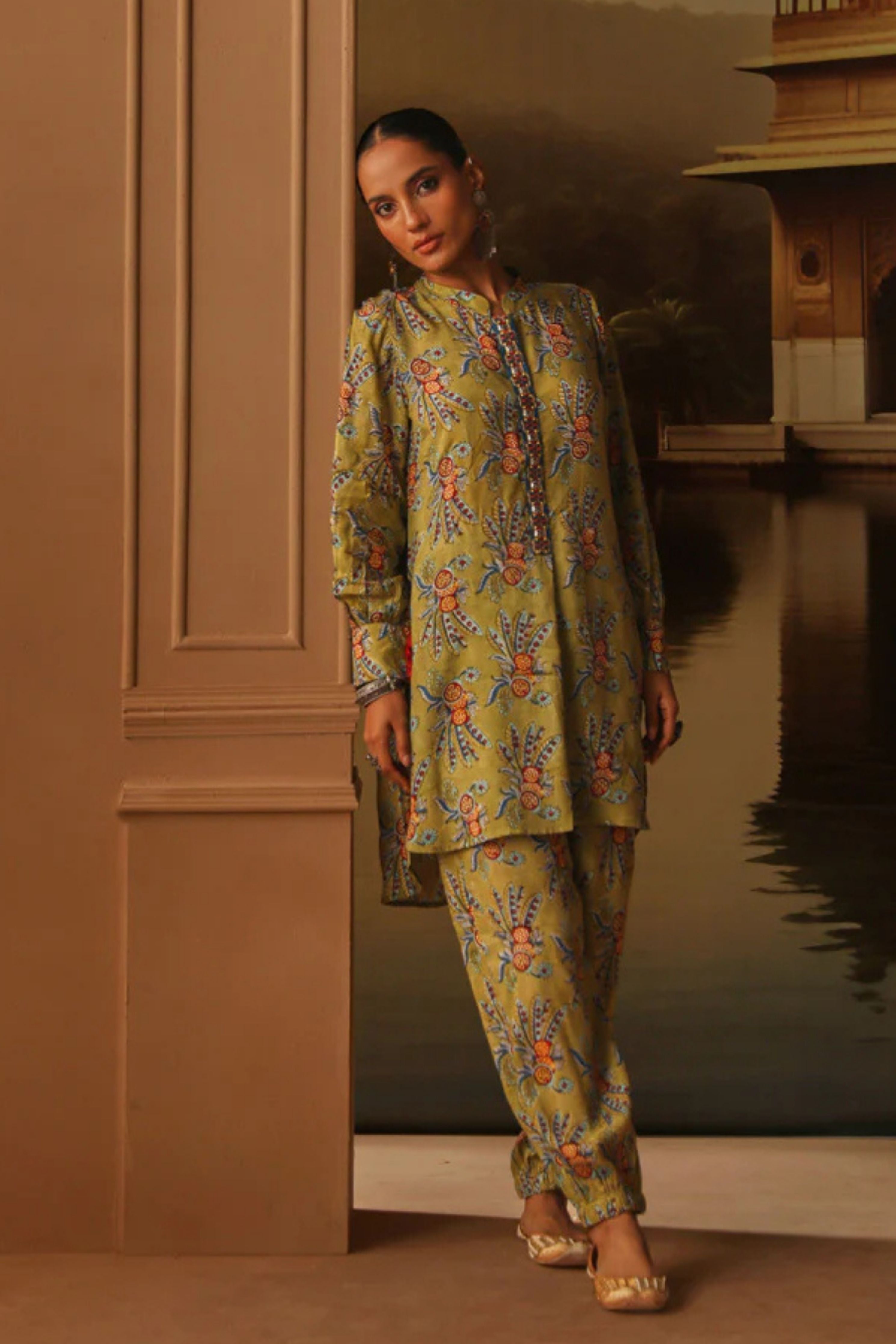 Nishaat Short Rounded Ghera Kurta Set